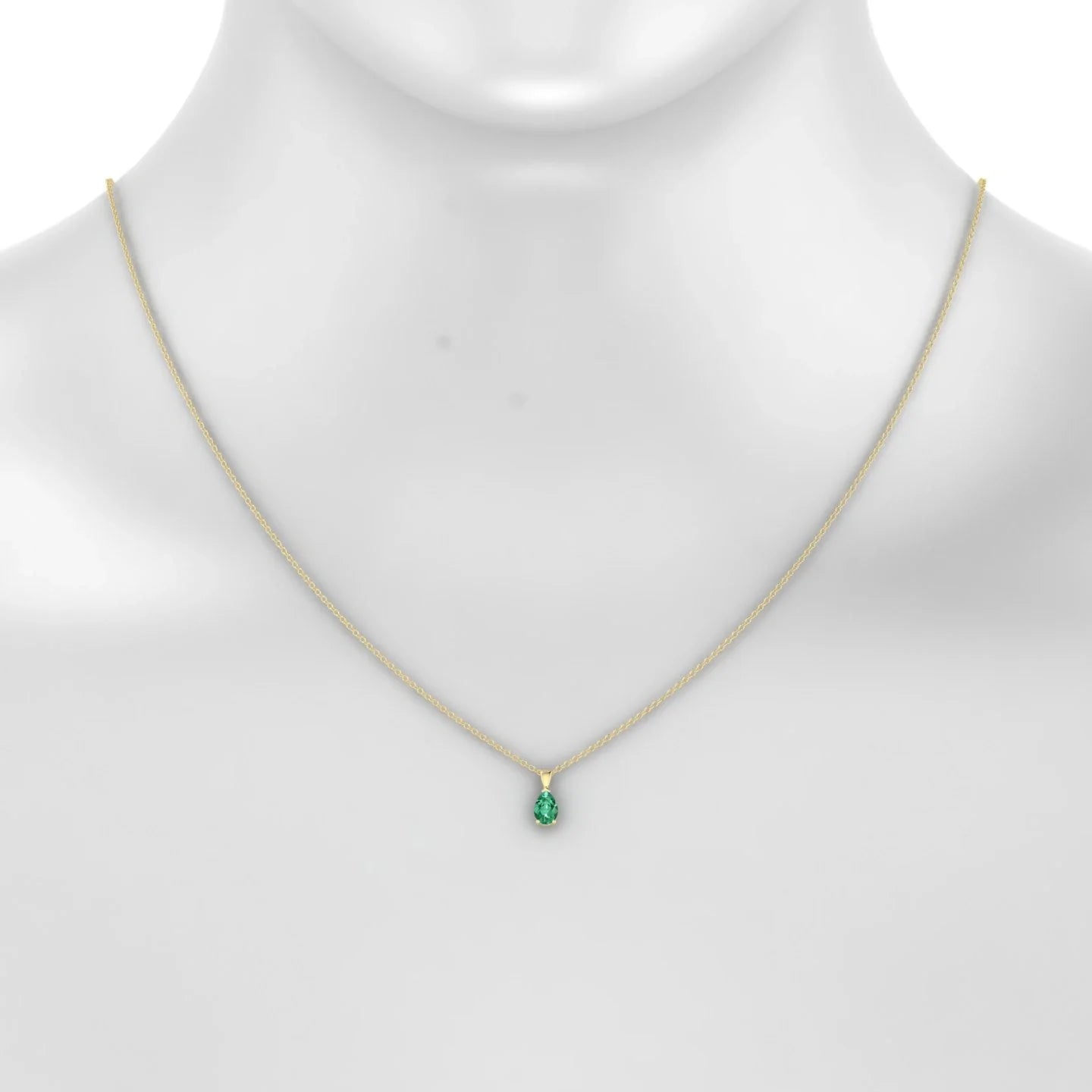 Reverse | 18k Yellow Gold 6 x 4 mm Pear Emerald Pendant