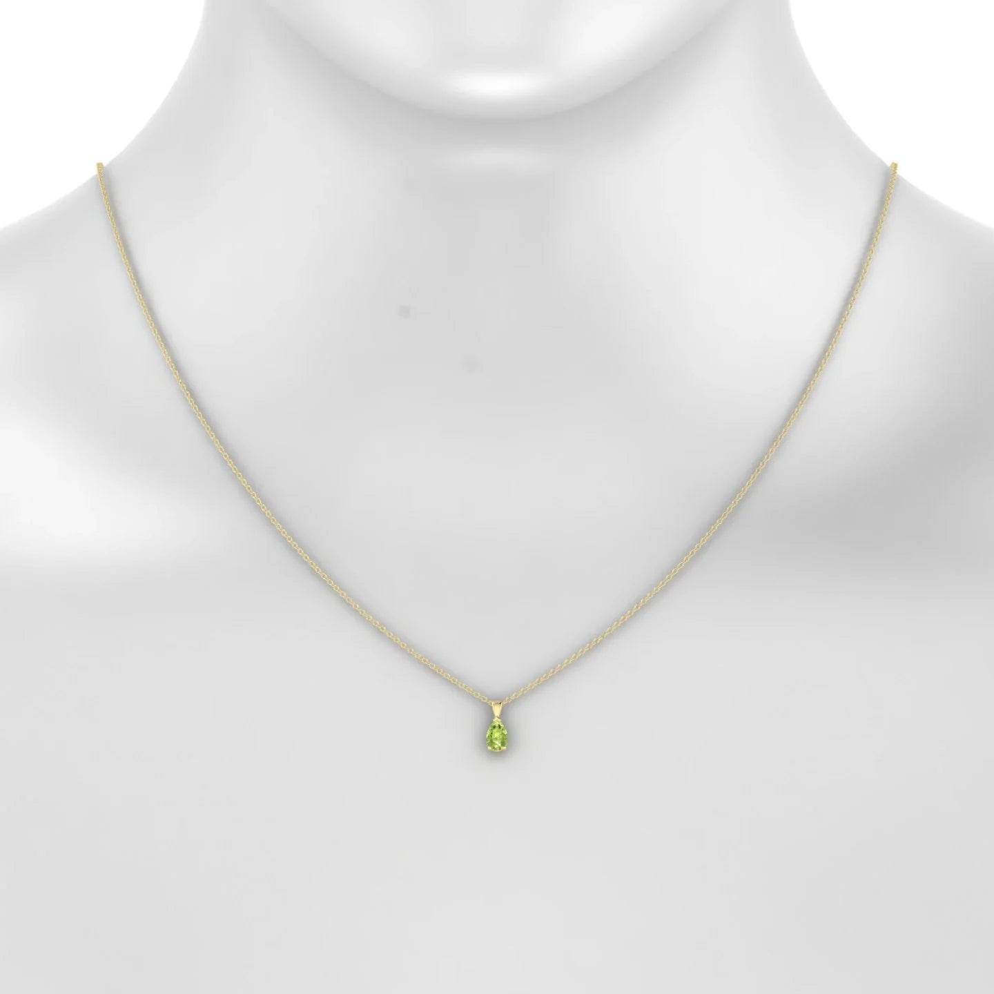 Reverse | 18k Yellow Gold 6 x 4 mm Pear Peridot Pendant