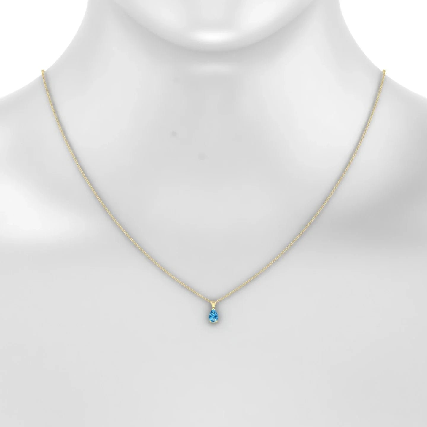 Reverse | 18k Yellow Gold 6 x 4 mm Pear Topaz Pendant