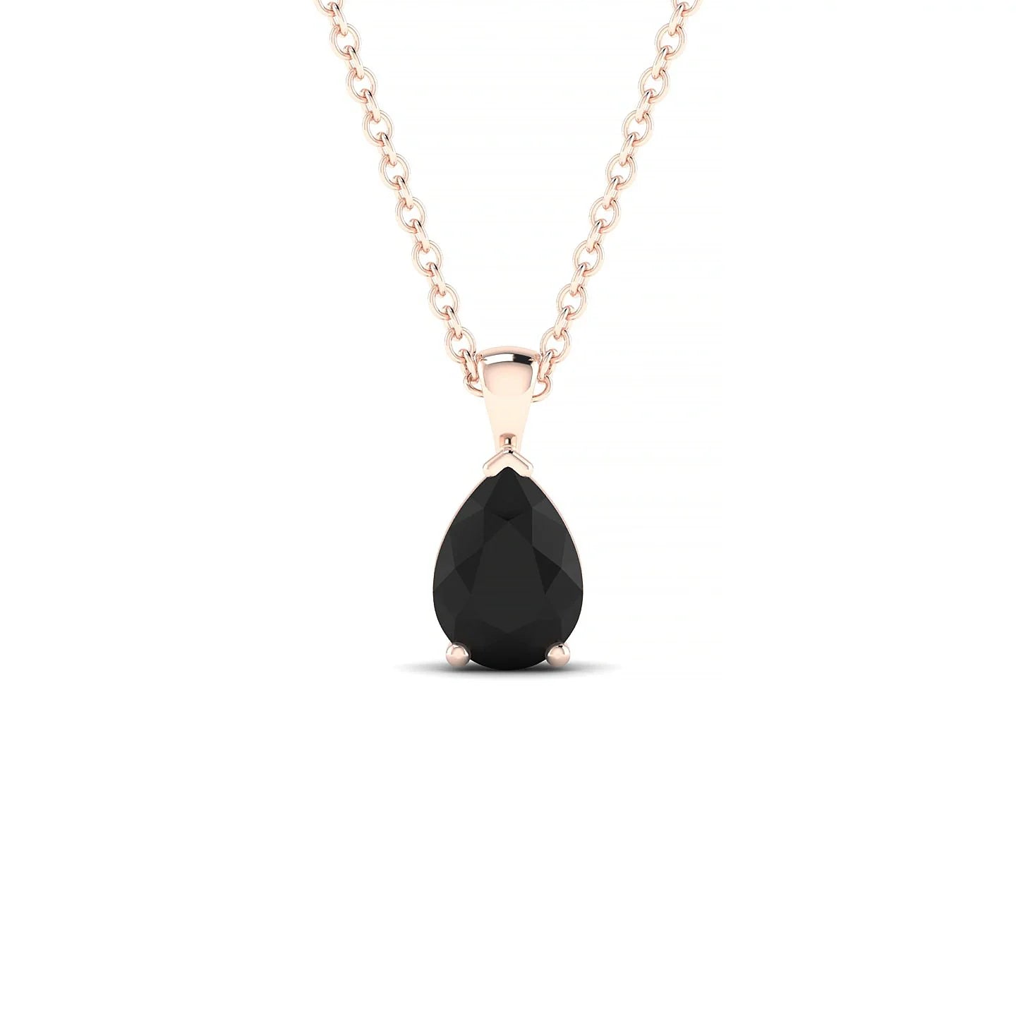 Reverse | 18k Rose Gold 7 x 5 mm Pear Black Diamond Pendant