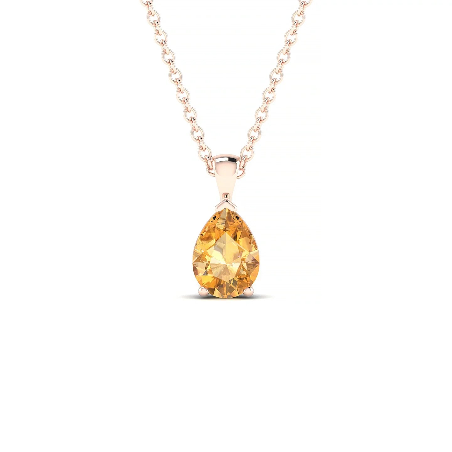 Reverse | 18k Rose Gold 7 x 5 mm Pear Citrine Pendant