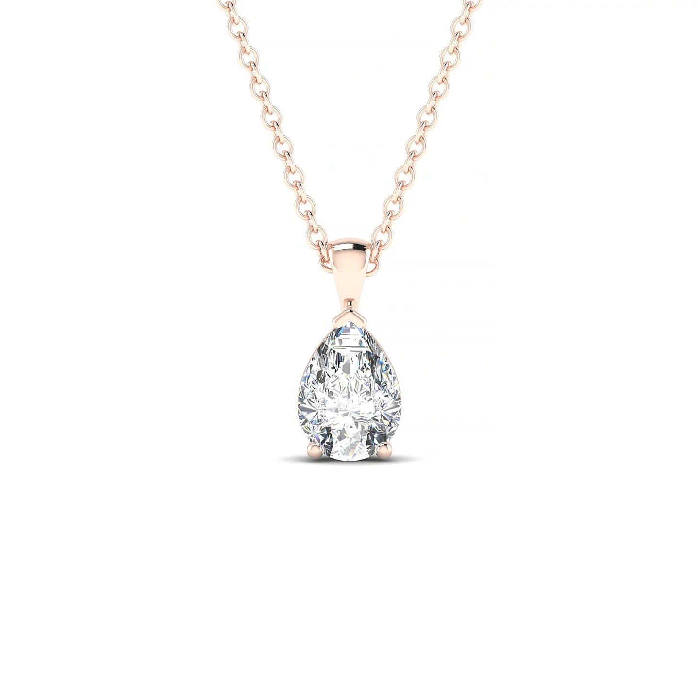 Reverse | 18k Rose Gold 7 x 5 mm Pear Diamond Pendant
