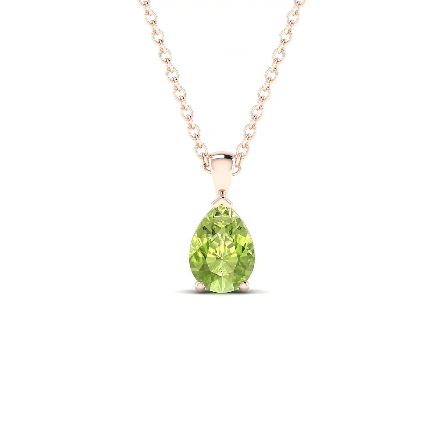 Reverse | 18k Rose Gold 7 x 5 mm Pear Peridot Pendant