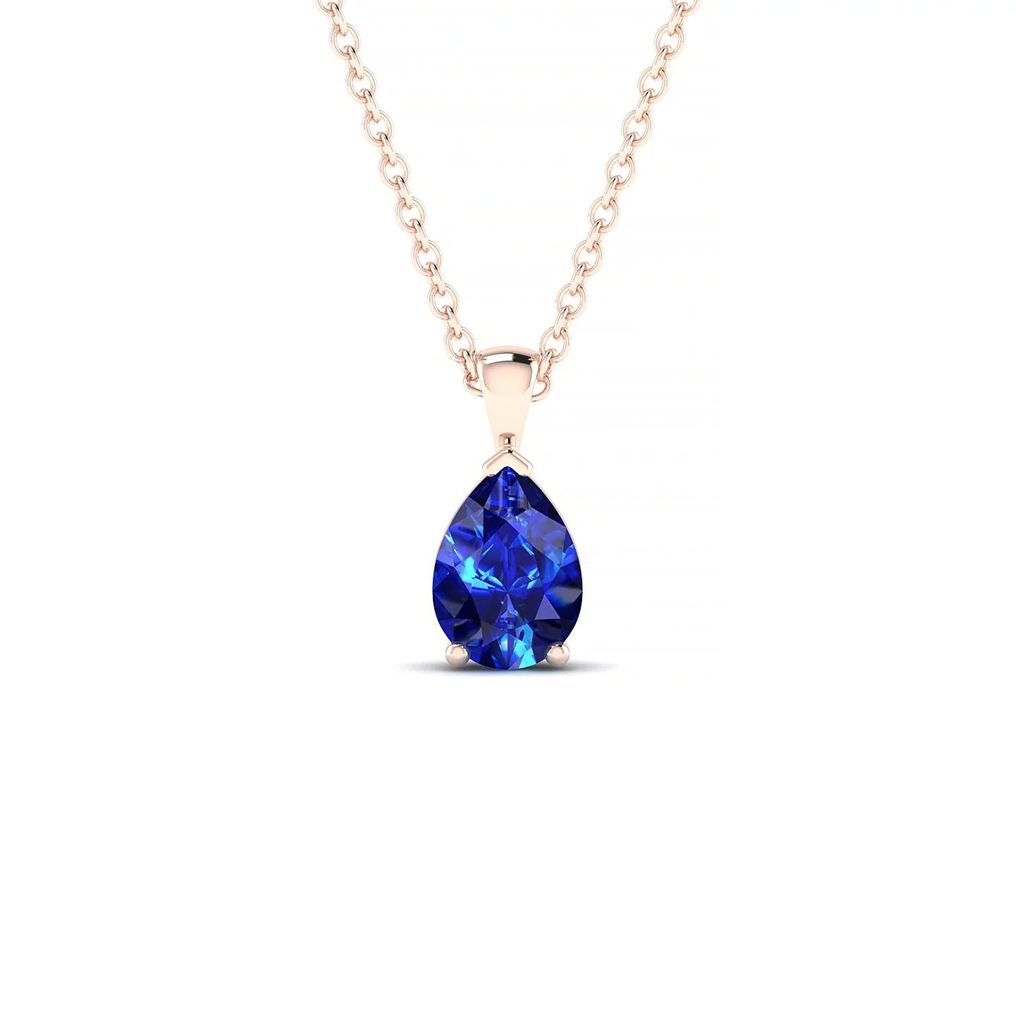 Reverse | 18k Rose Gold 7 x 5 mm Pear Sapphire Pendant