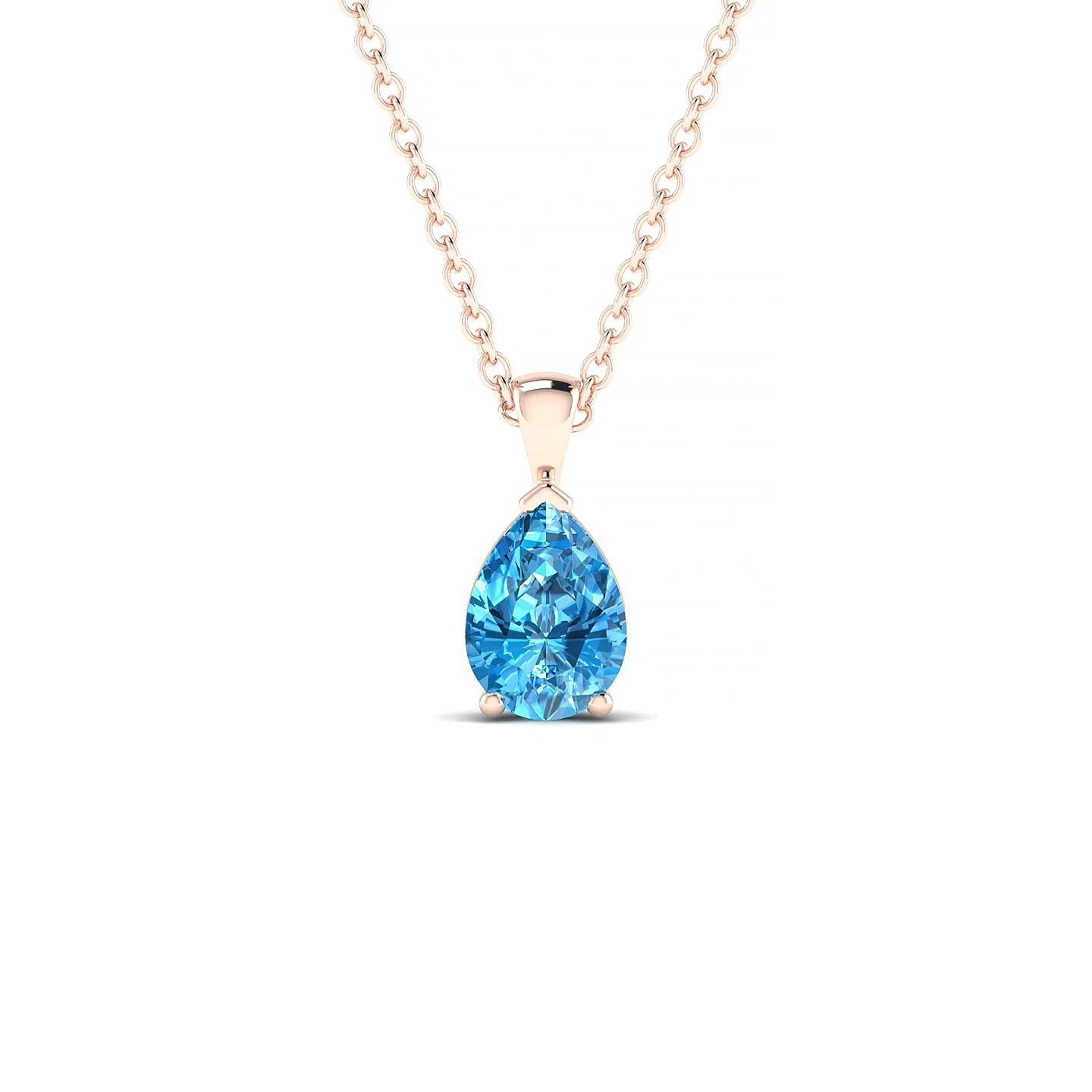 Reverse | 18k Rose Gold 7 x 5 mm Pear Topaz Pendant
