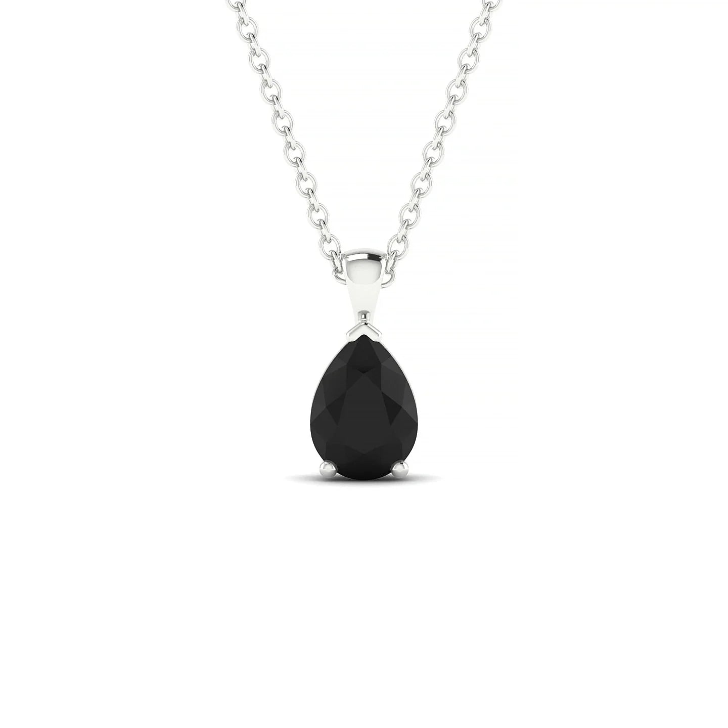 Reverse | 18k White Gold 7 x 5 mm Pear Black Diamond Pendant