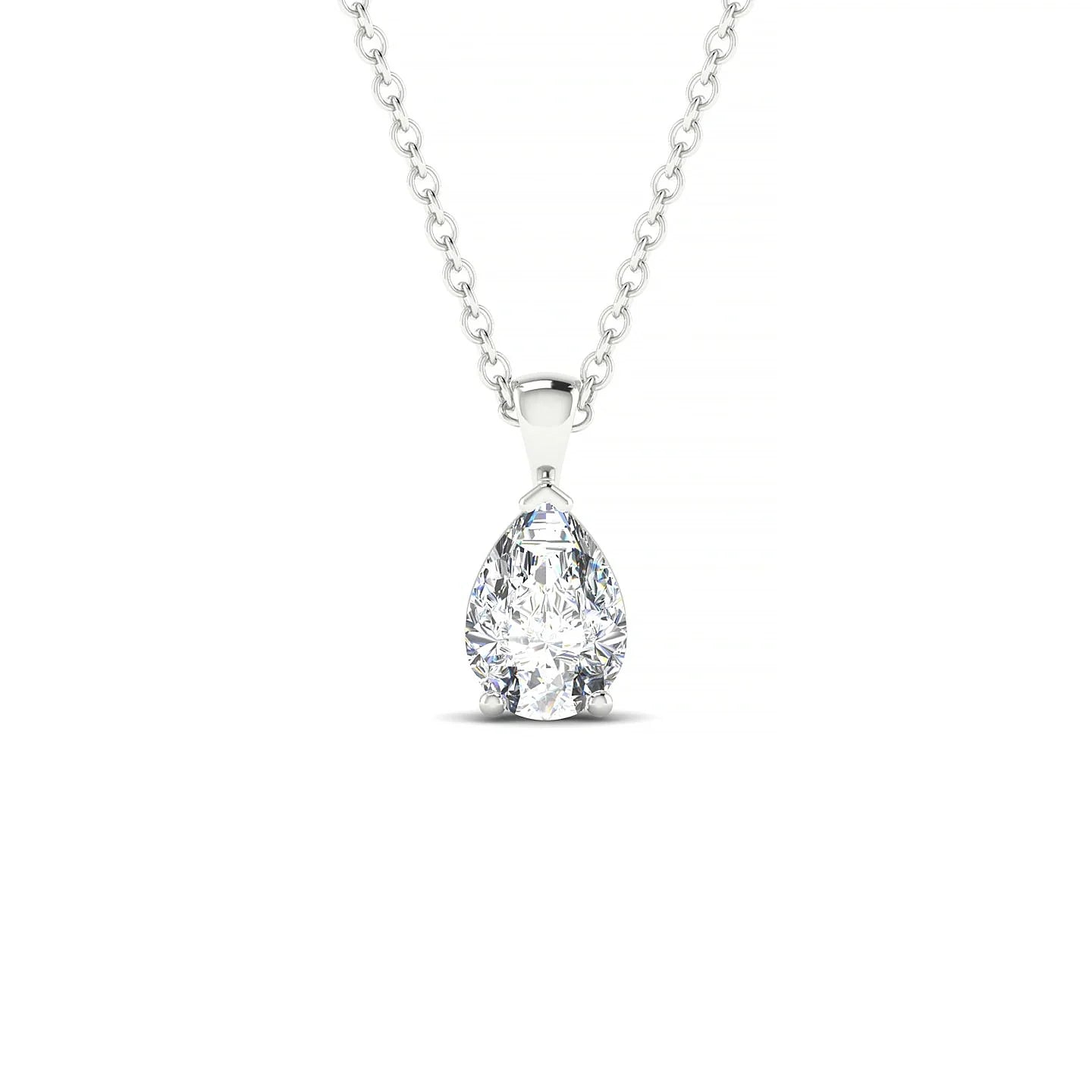 Reverse | 18k White Gold 7 x 5 mm Pear Diamond Pendant
