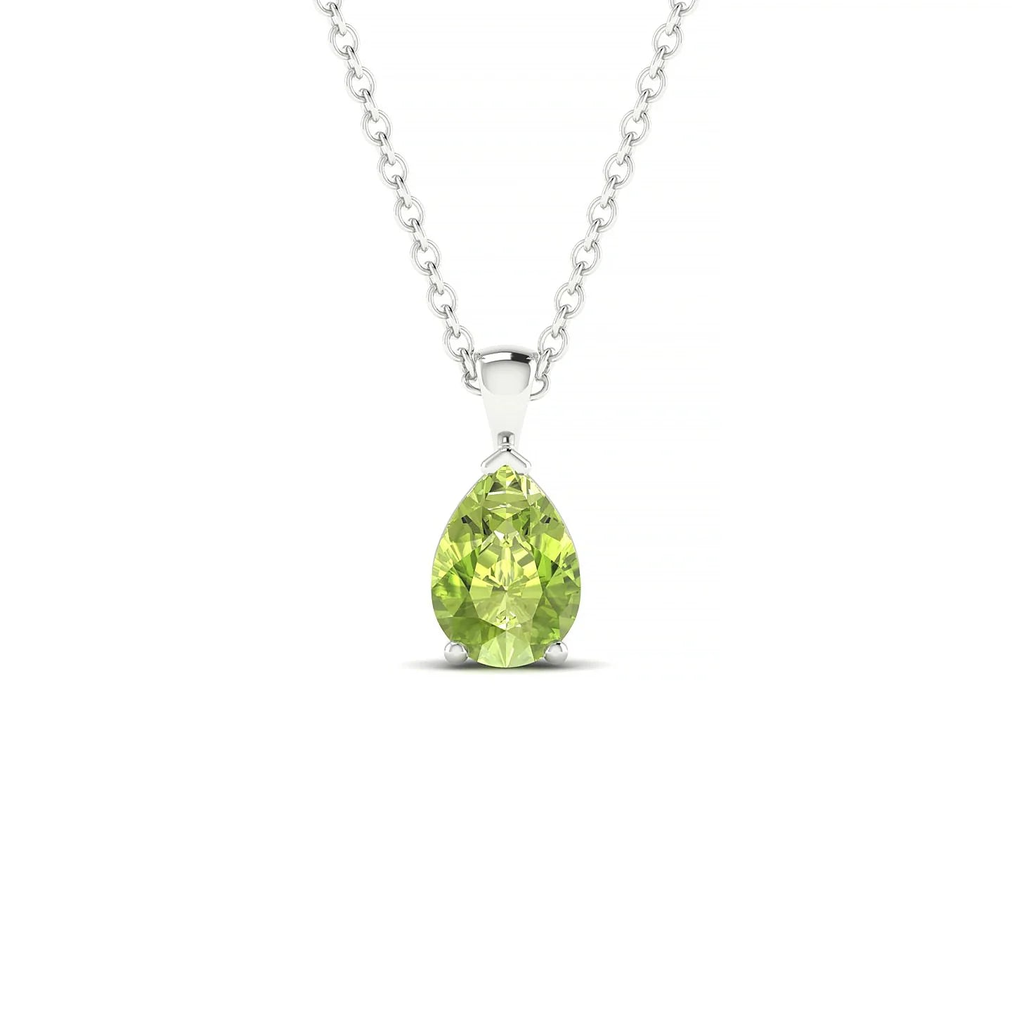 Reverse | 18k White Gold 7 x 5 mm Pear Peridot Pendant