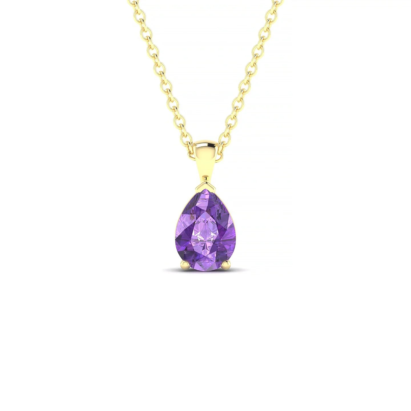 Reverse | 18k Yellow Gold 7 x 5 mm Pear Amethyst Pendant