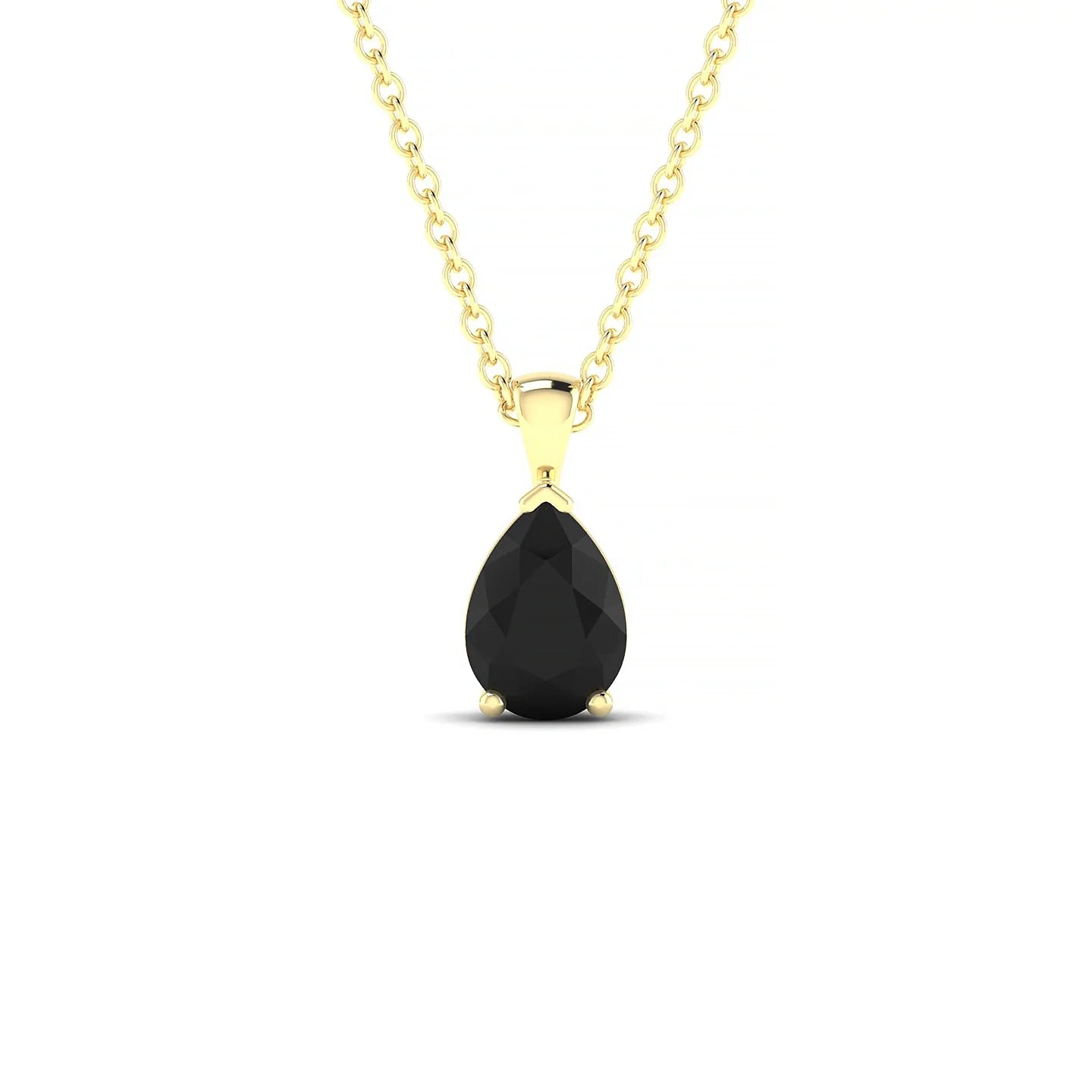 Reverse | 18k Yellow Gold 7 x 5 mm Pear Black Diamond Pendant
