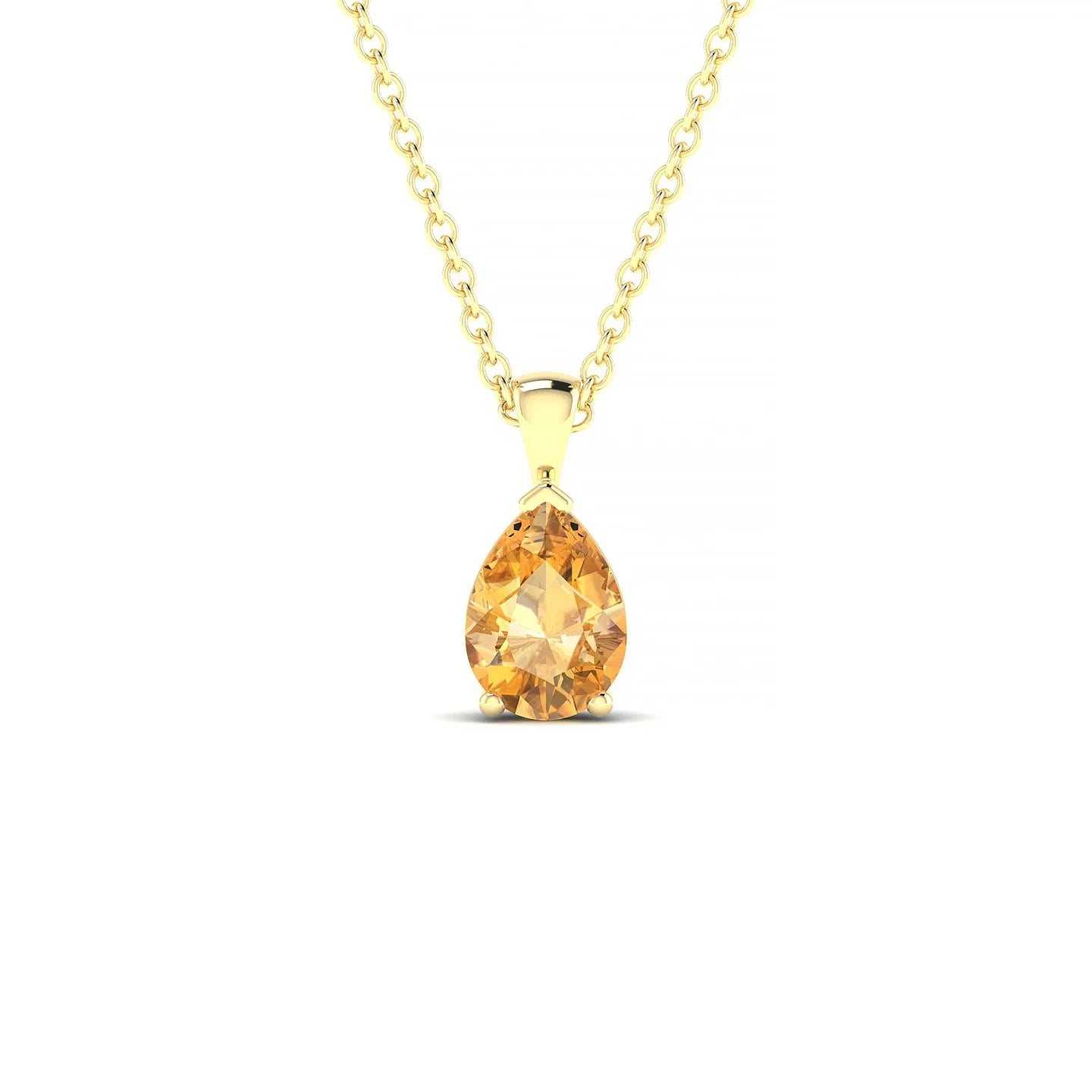 Reverse | 18k Yellow Gold 7 x 5 mm Pear Citrine Pendant