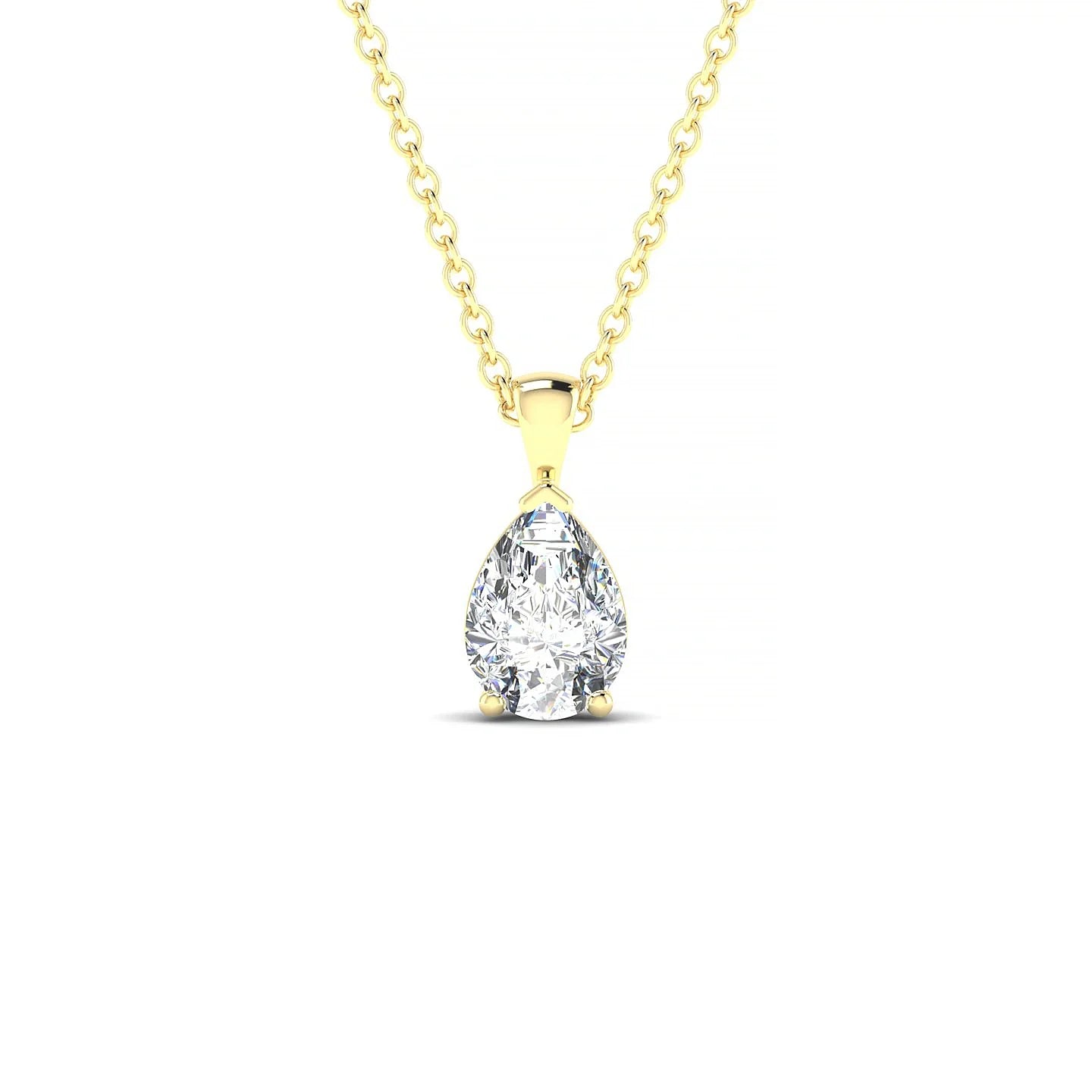 Reverse | 18k Yellow Gold 7 x 5 mm Pear Diamond Pendant