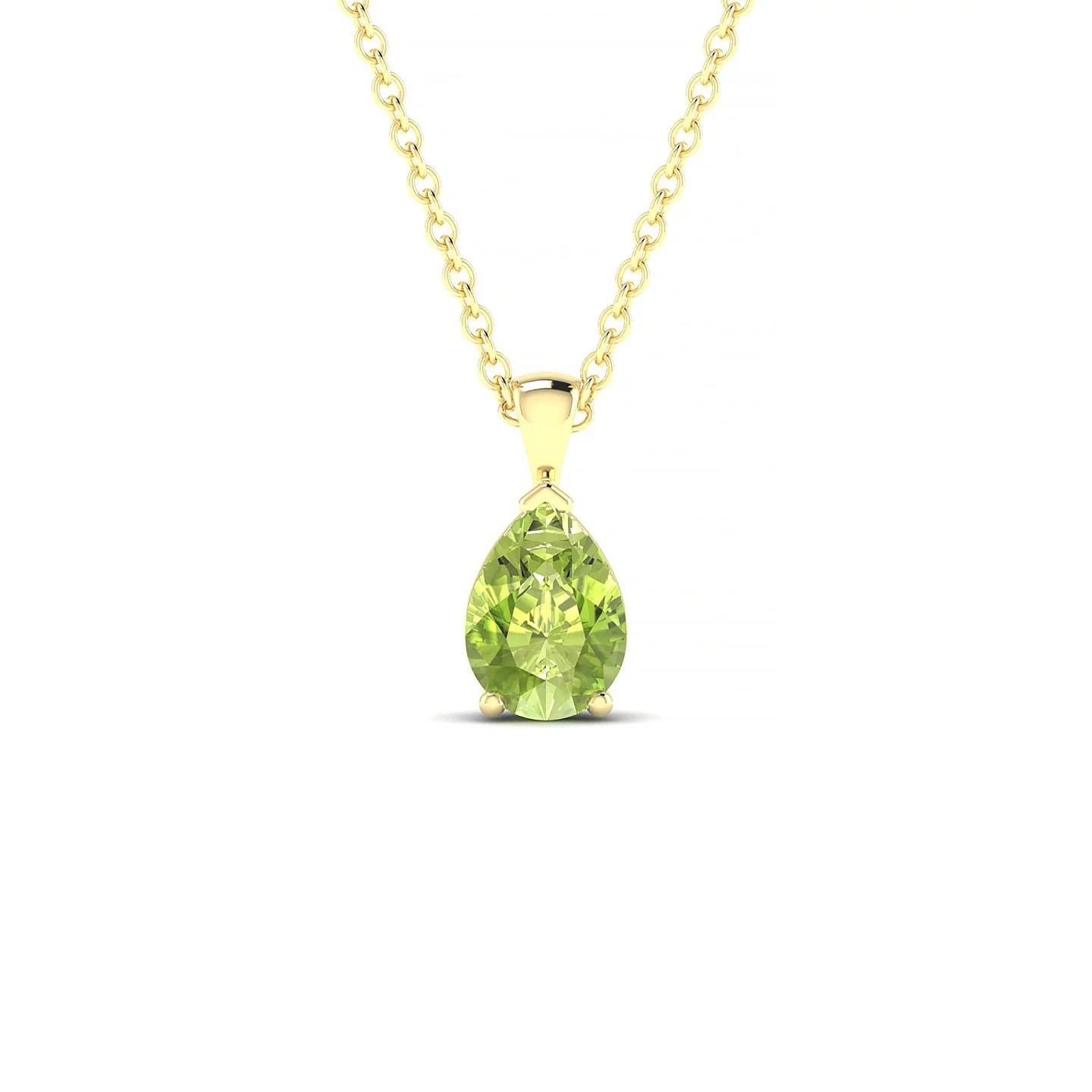 Reverse | 18k Yellow Gold 7 x 5 mm Pear Peridot Pendant