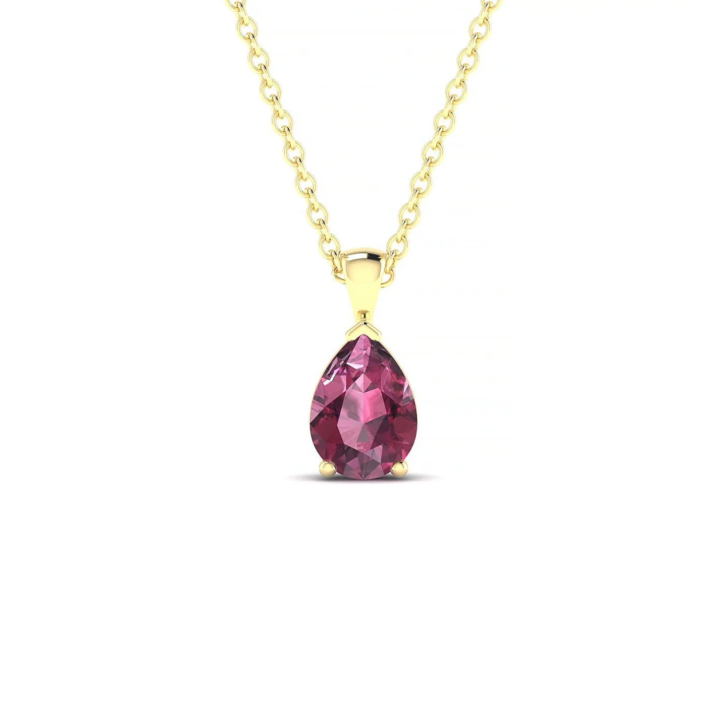 Reverse | 18k Yellow Gold 7 x 5 mm Pear Rhodolite Pendant