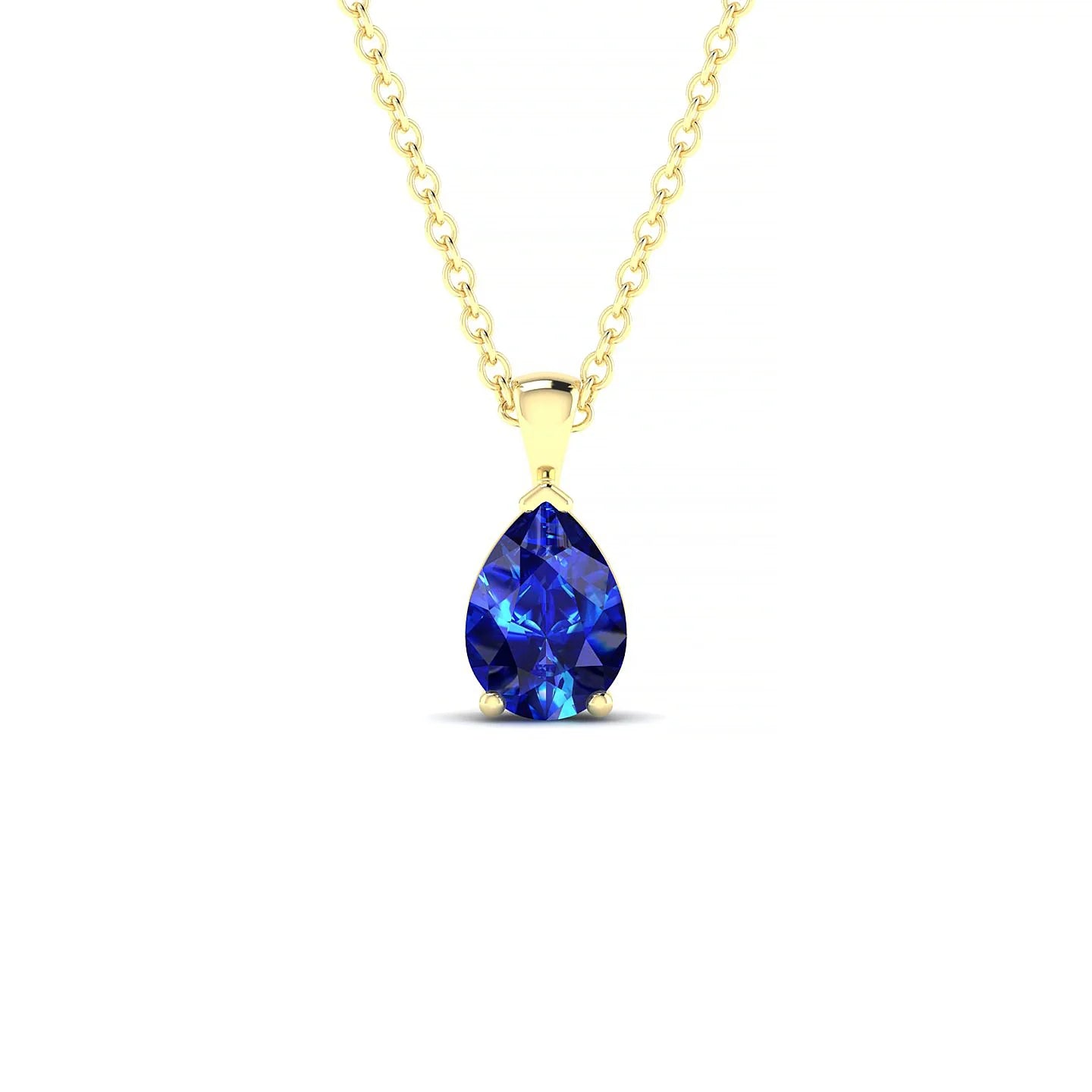 Reverse | 18k Yellow Gold 7 x 5 mm Pear Sapphire Pendant