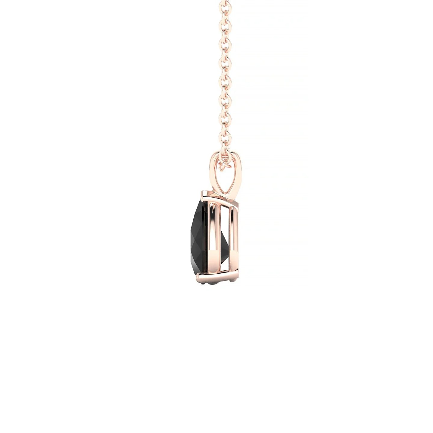 Reverse | 18k Rose Gold 7 x 5 mm Pear Black Diamond Pendant