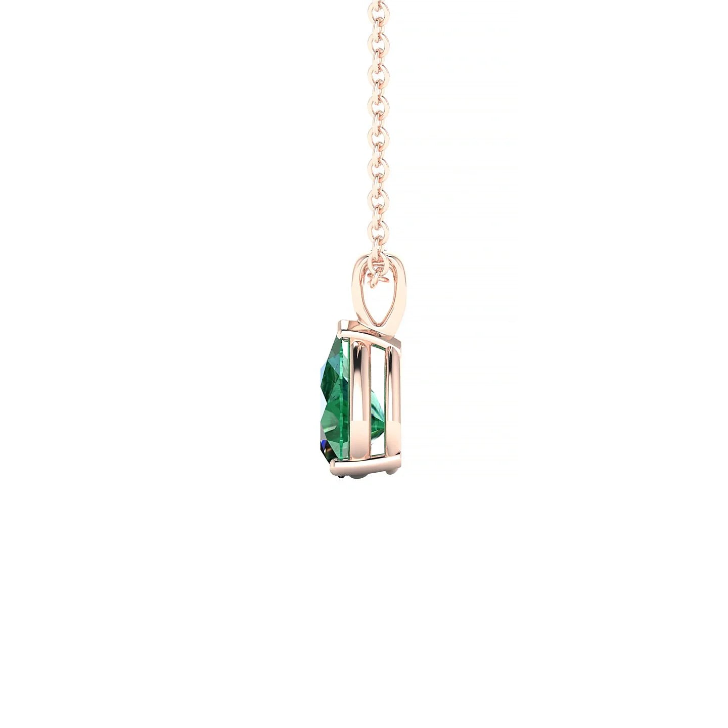 Reverse | 18k Rose Gold 7 x 5 mm Pear Emerald Pendant