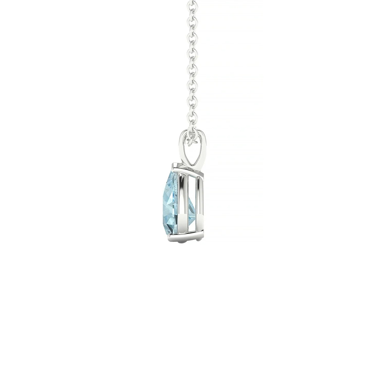 Reverse | 18k White Gold 7 x 5 mm Pear Aquamarine Pendant