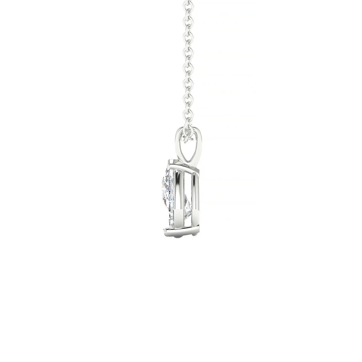 Reverse | 18k White Gold 7 x 5 mm Pear Diamond Pendant