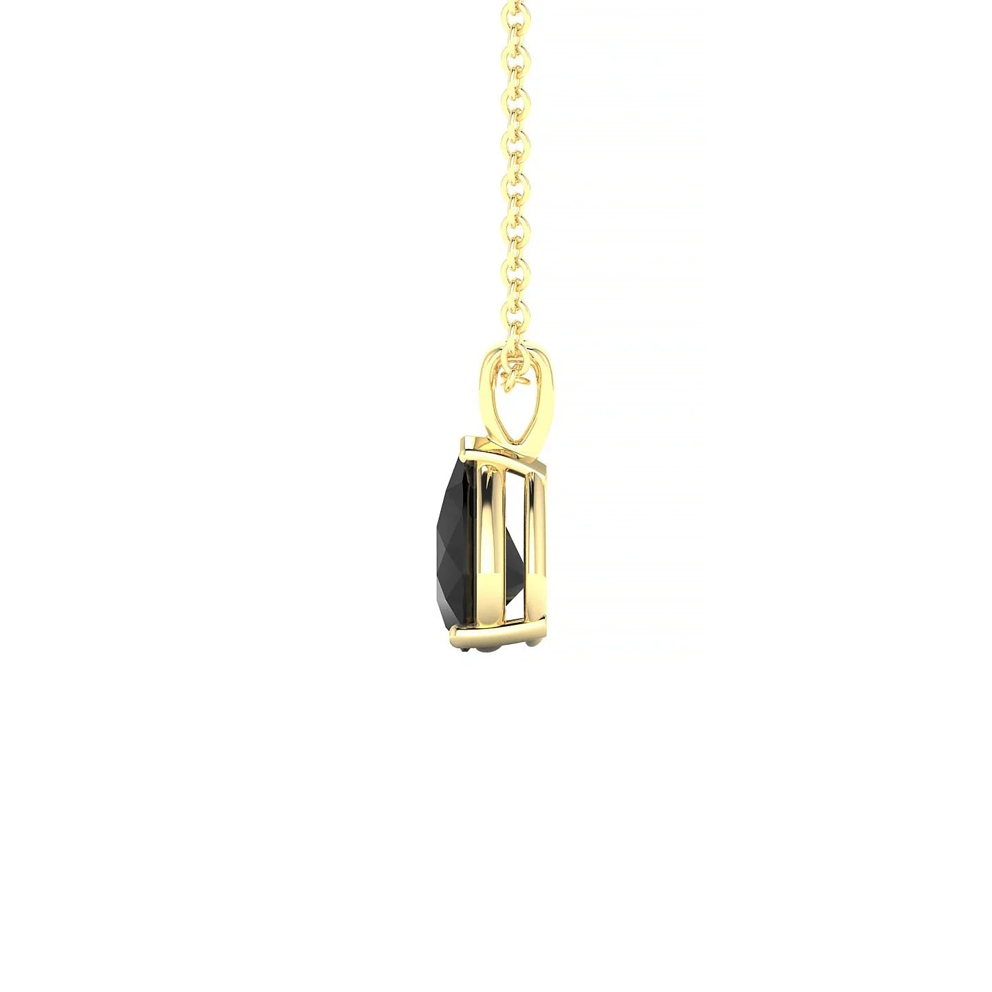 Reverse | 18k Yellow Gold 7 x 5 mm Pear Black Diamond Pendant