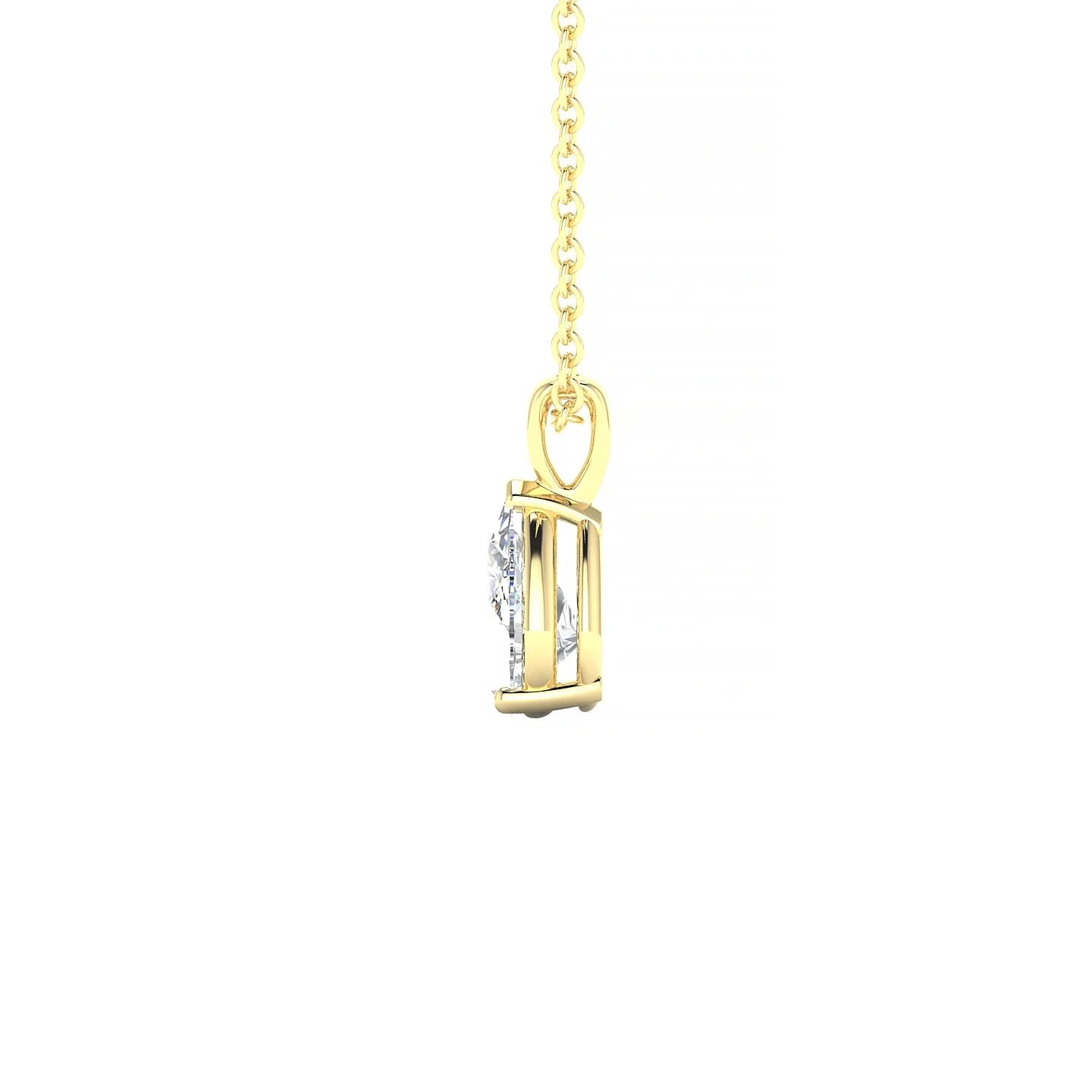 Reverse | 18k Yellow Gold 7 x 5 mm Pear Diamond Pendant