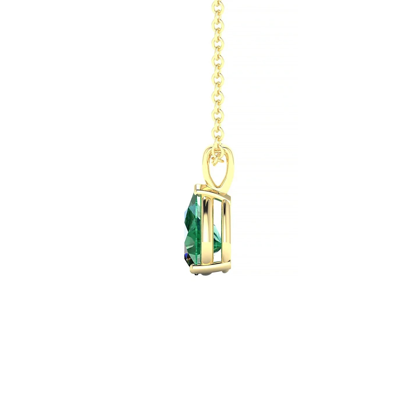 Reverse | 18k Yellow Gold 7 x 5 mm Pear Emerald Pendant