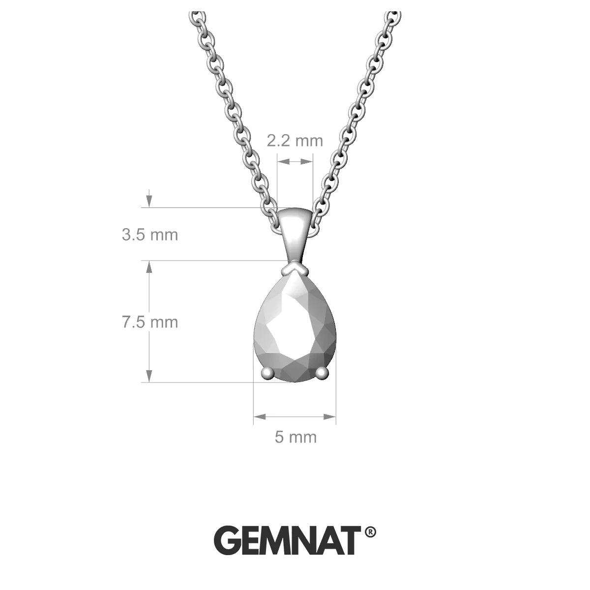 Reverse | 18k Yellow Gold 7 x 5 mm Pear Black Diamond Pendant