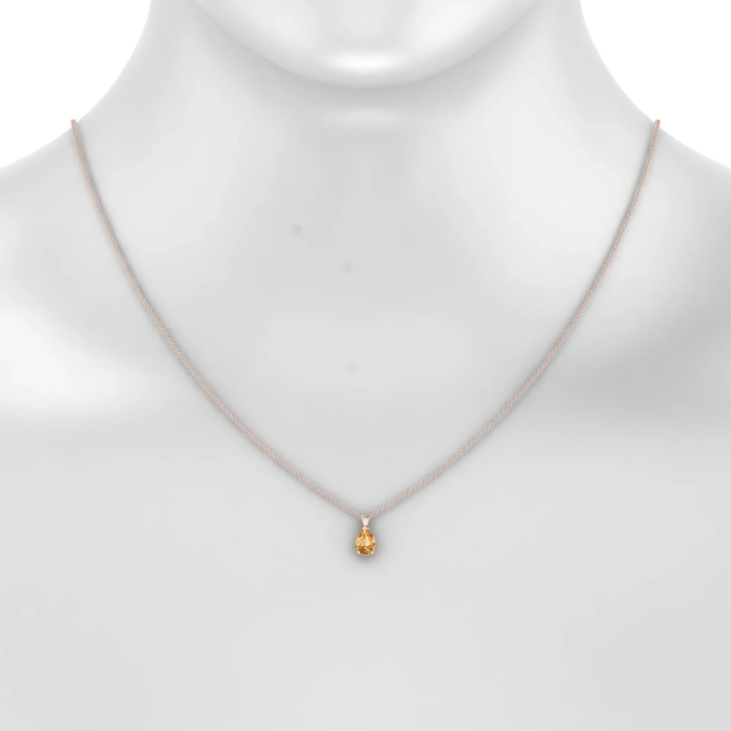 Reverse | 18k Rose Gold 7 x 5 mm Pear Citrine Pendant