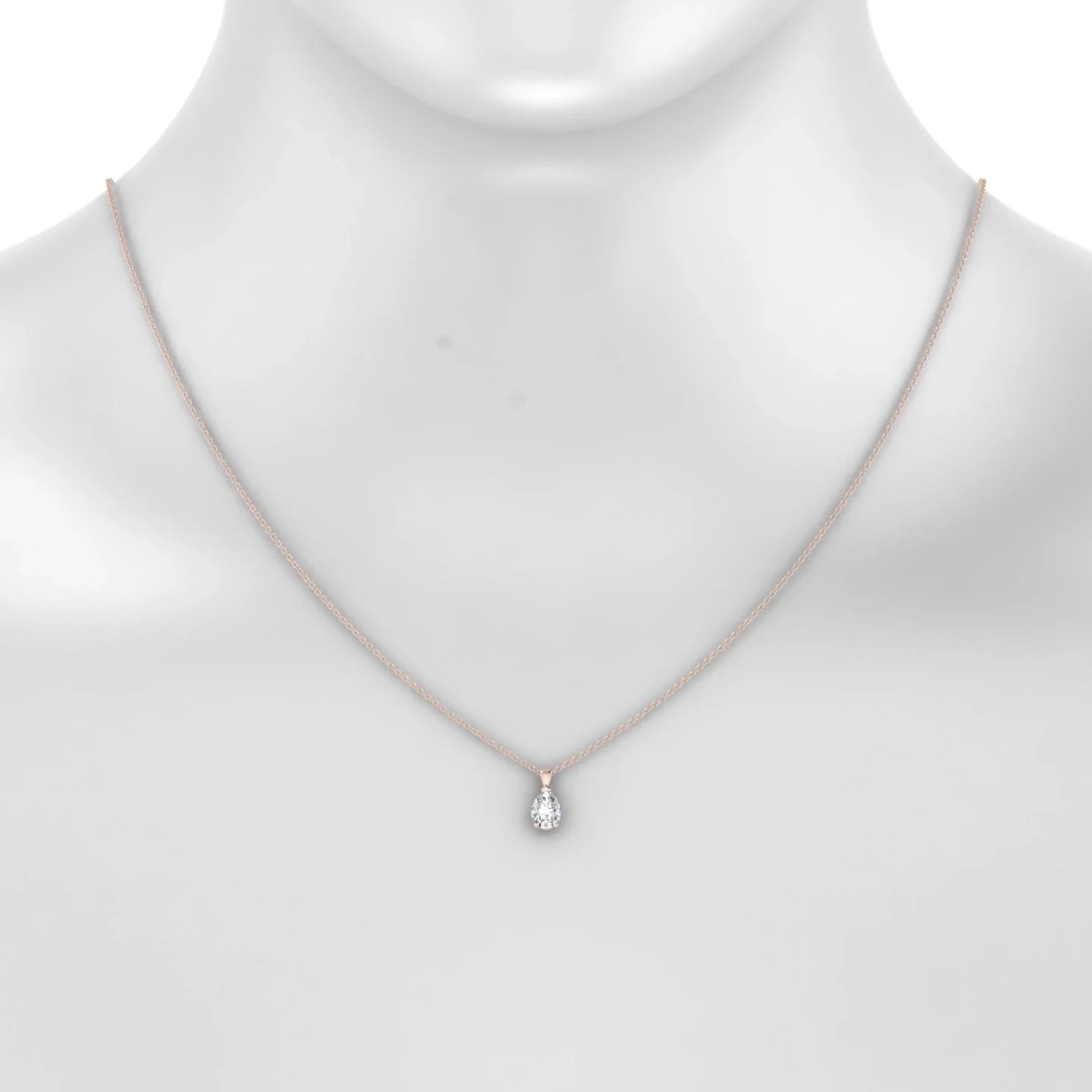 Reverse | 18k Rose Gold 7 x 5 mm Pear Diamond Pendant