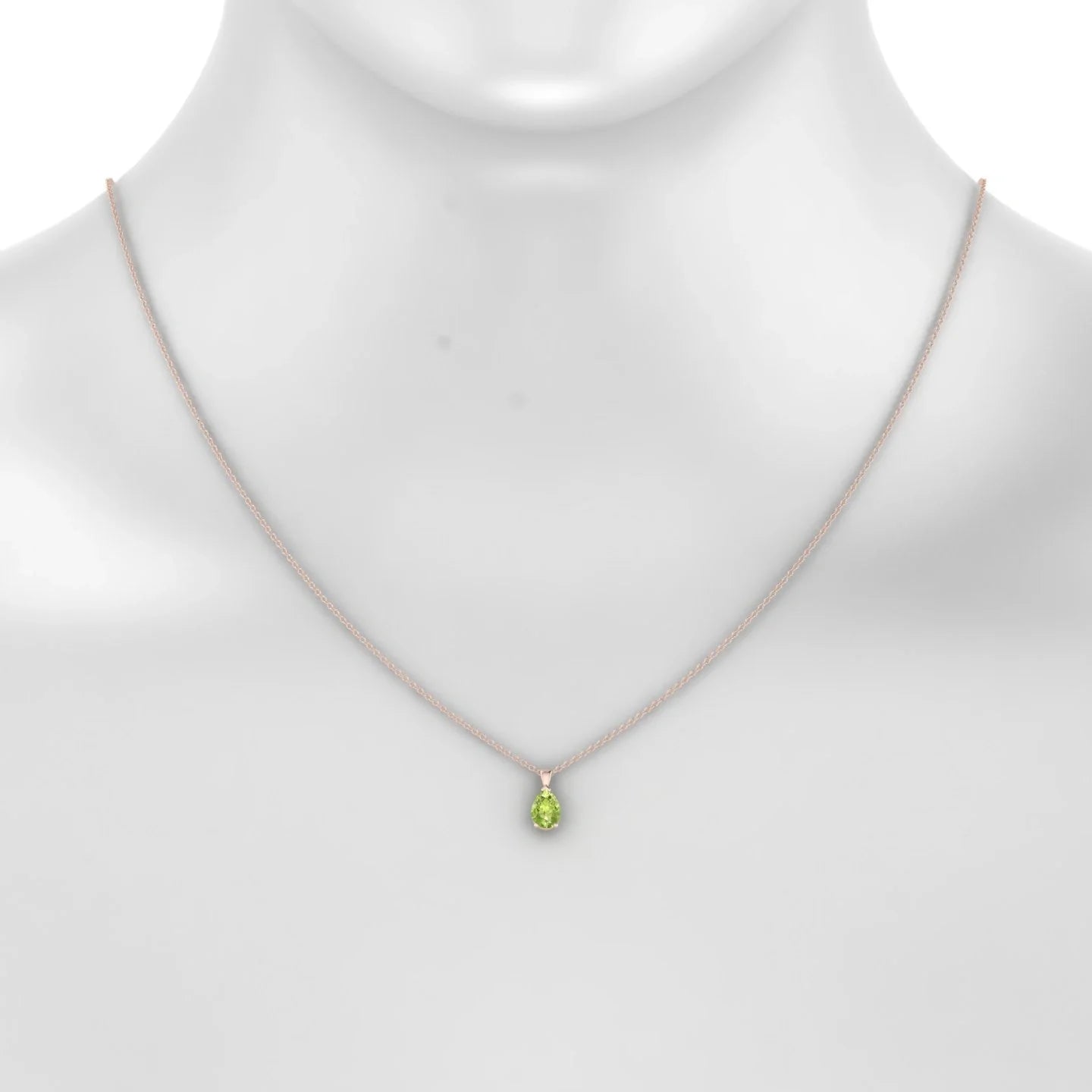 Reverse | 18k Rose Gold 7 x 5 mm Pear Peridot Pendant