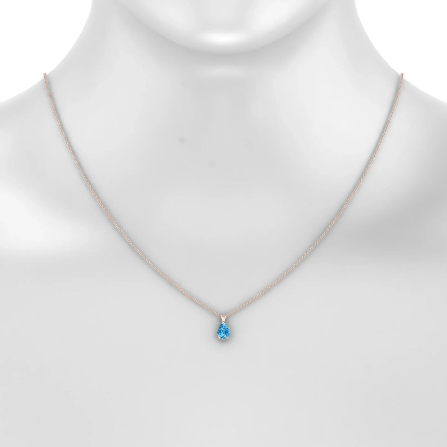 Reverse | 18k Rose Gold 7 x 5 mm Pear Topaz Pendant