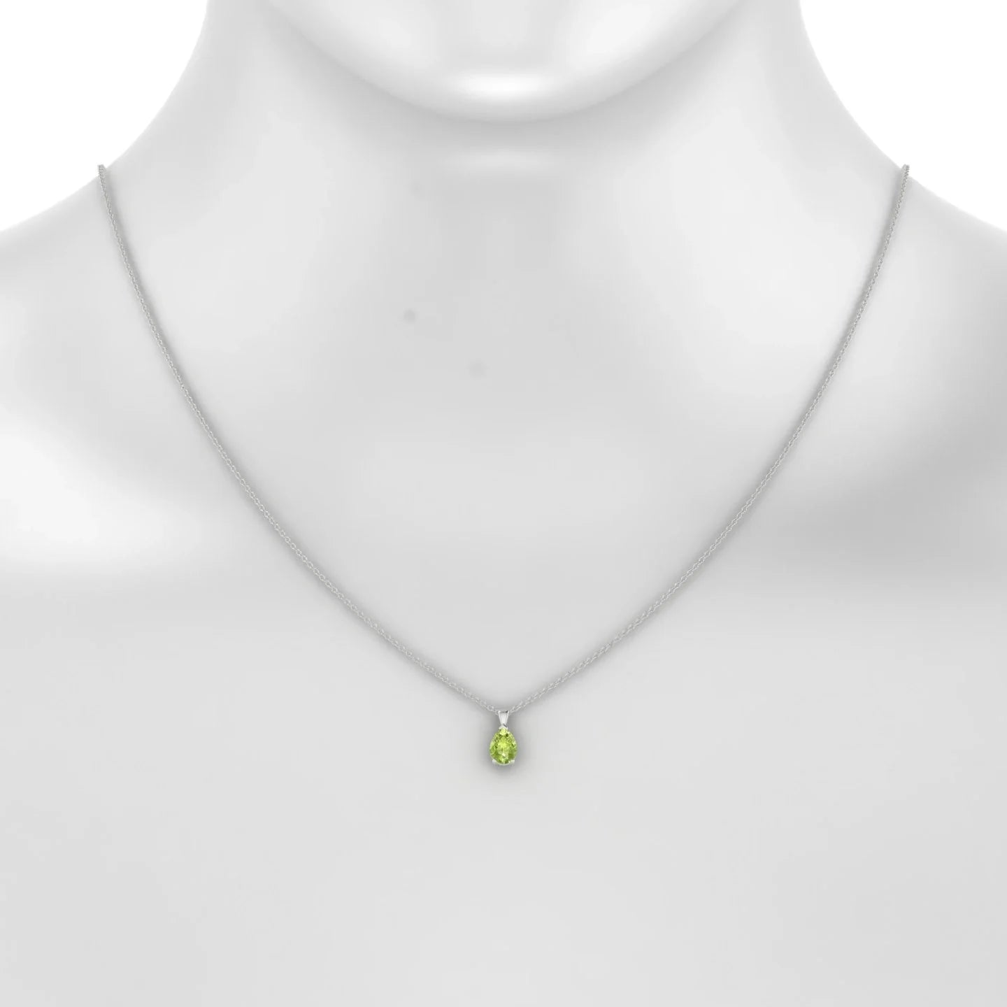 Reverse | 18k White Gold 7 x 5 mm Pear Peridot Pendant