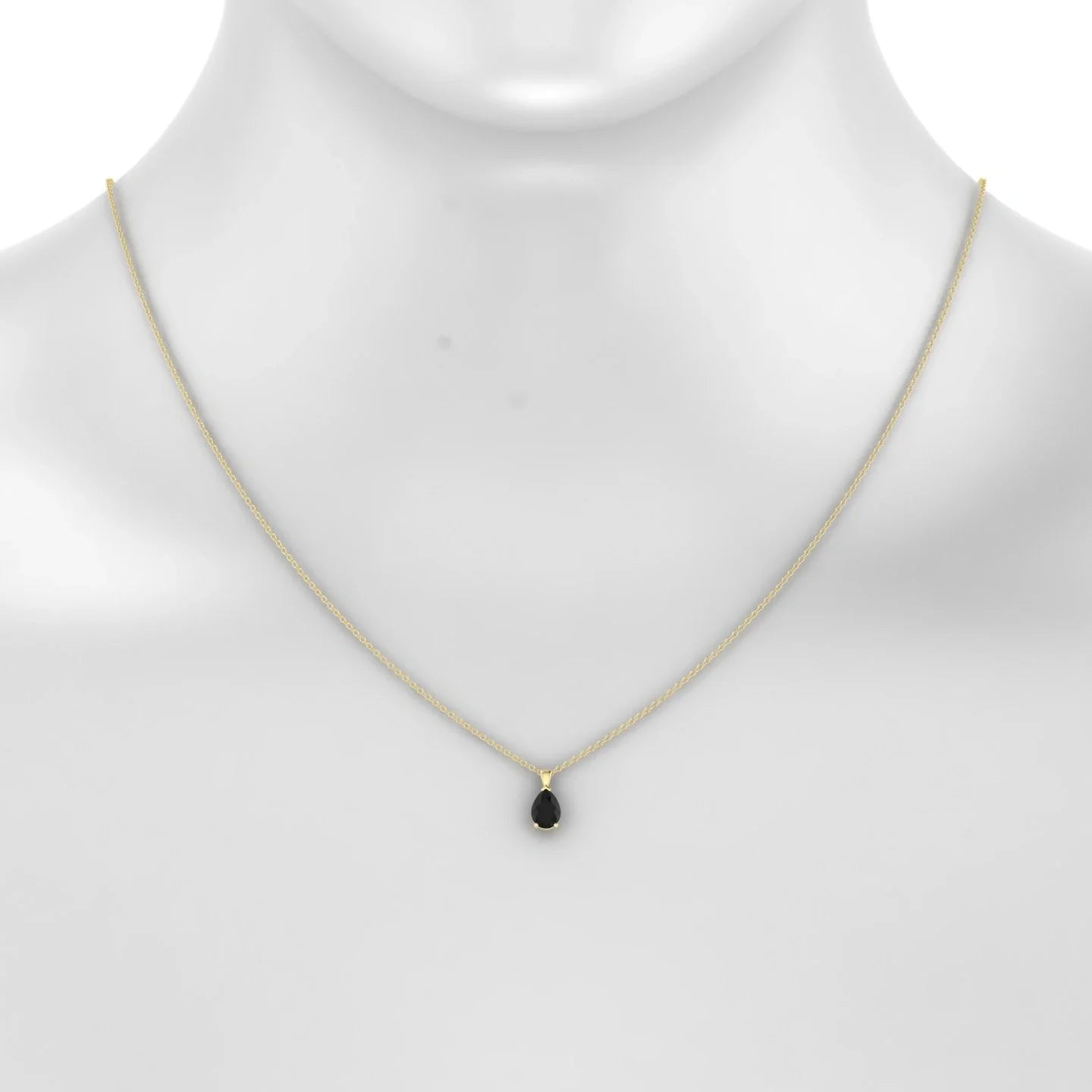 Reverse | 18k Yellow Gold 7 x 5 mm Pear Black Diamond Pendant