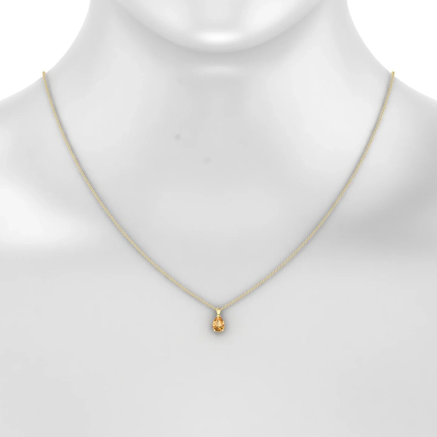 Reverse | 18k Yellow Gold 7 x 5 mm Pear Citrine Pendant
