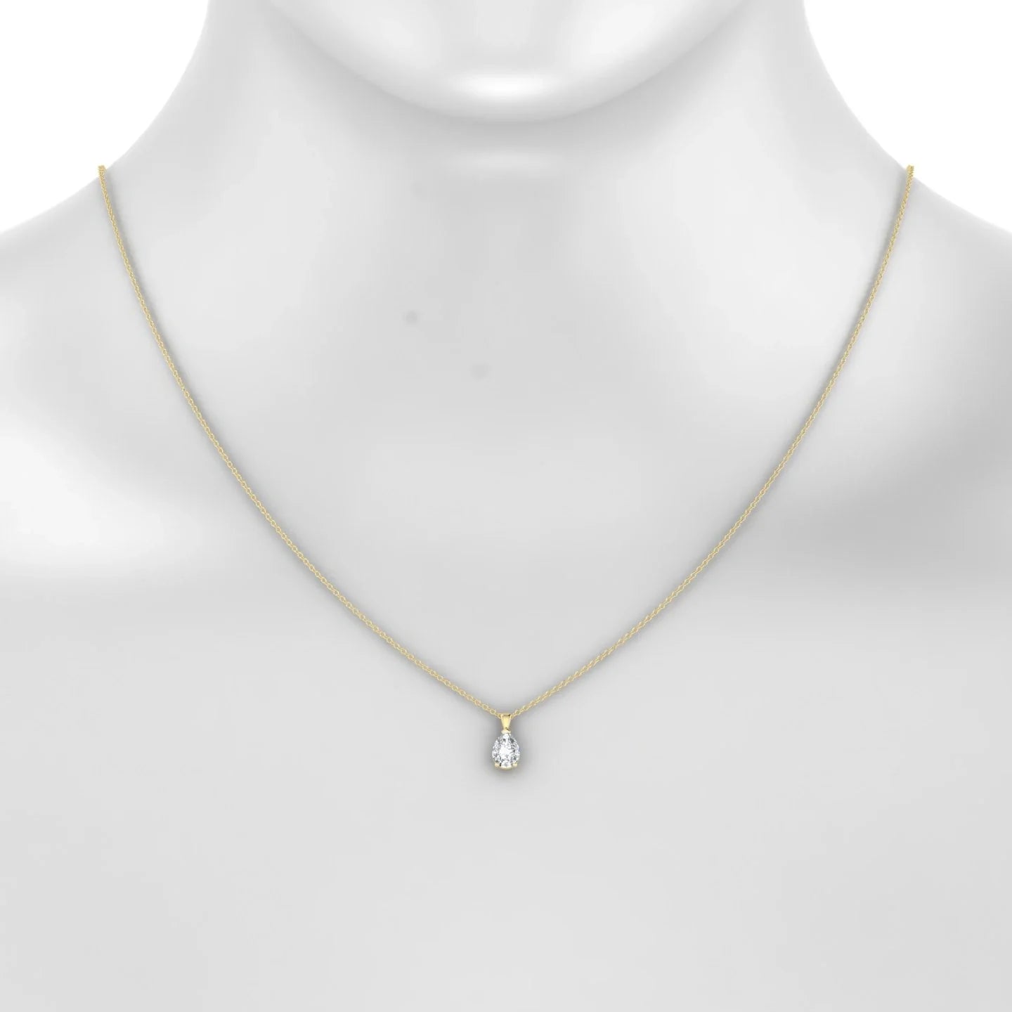 Reverse | 18k Yellow Gold 7 x 5 mm Pear Diamond Pendant