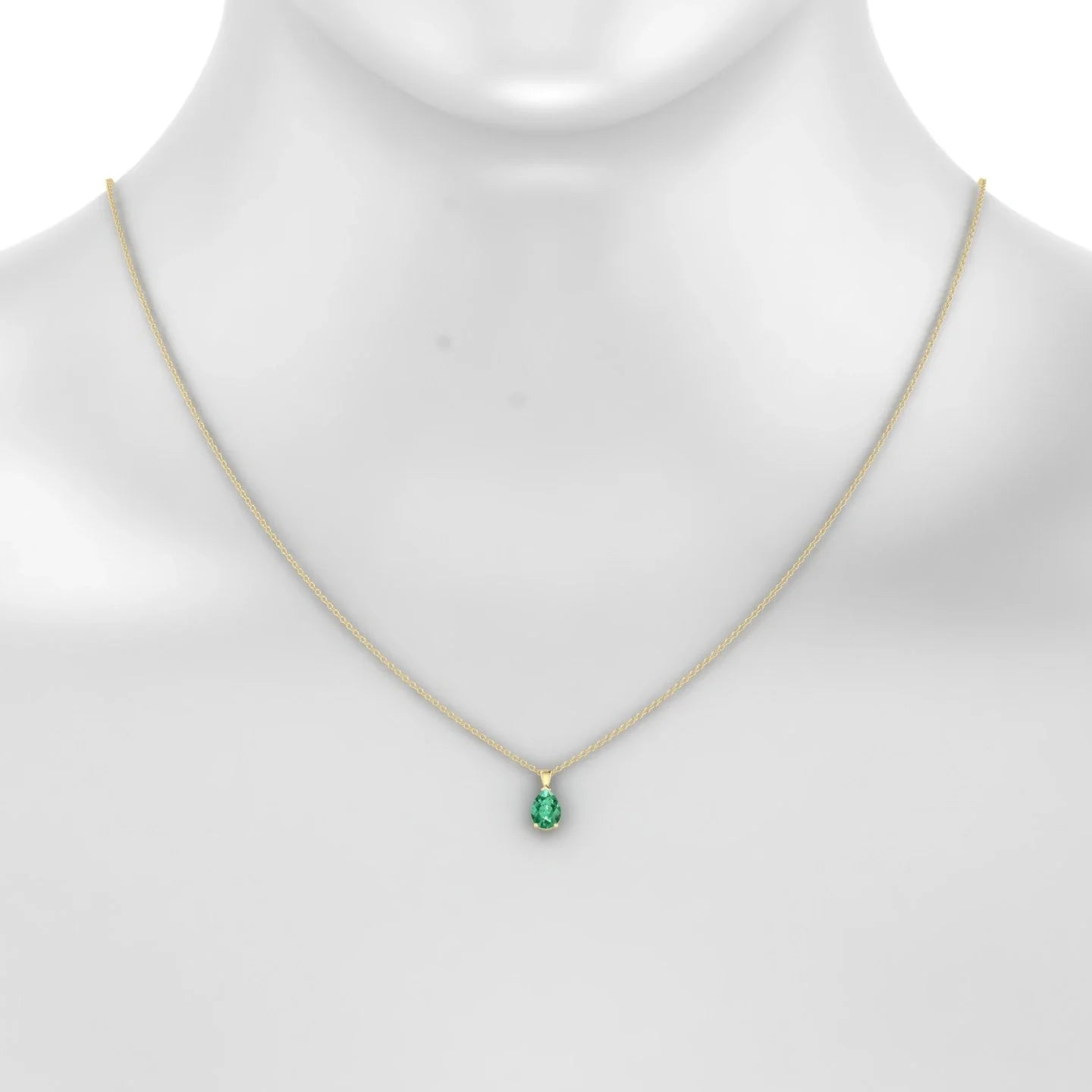 Reverse | 18k Yellow Gold 7 x 5 mm Pear Emerald Pendant