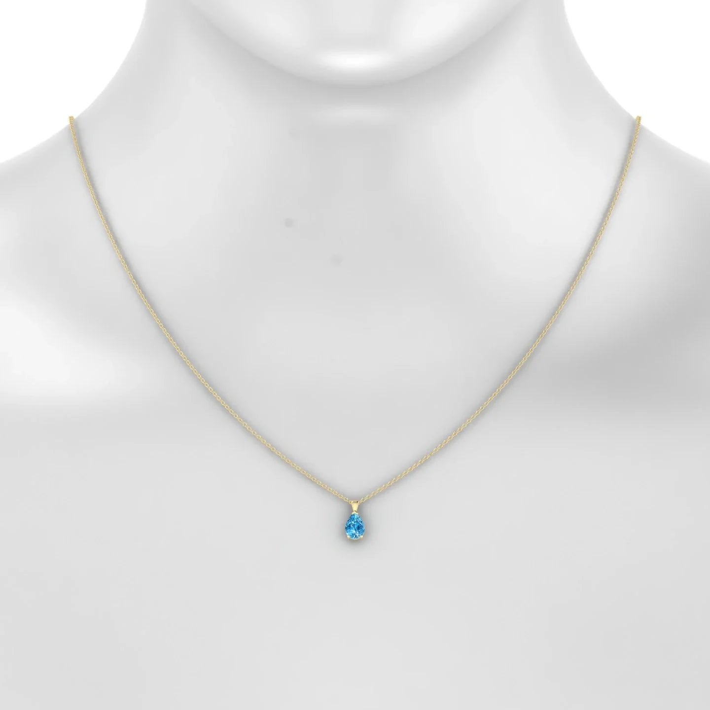 Reverse | 18k Yellow Gold 7 x 5 mm Pear Topaz Pendant