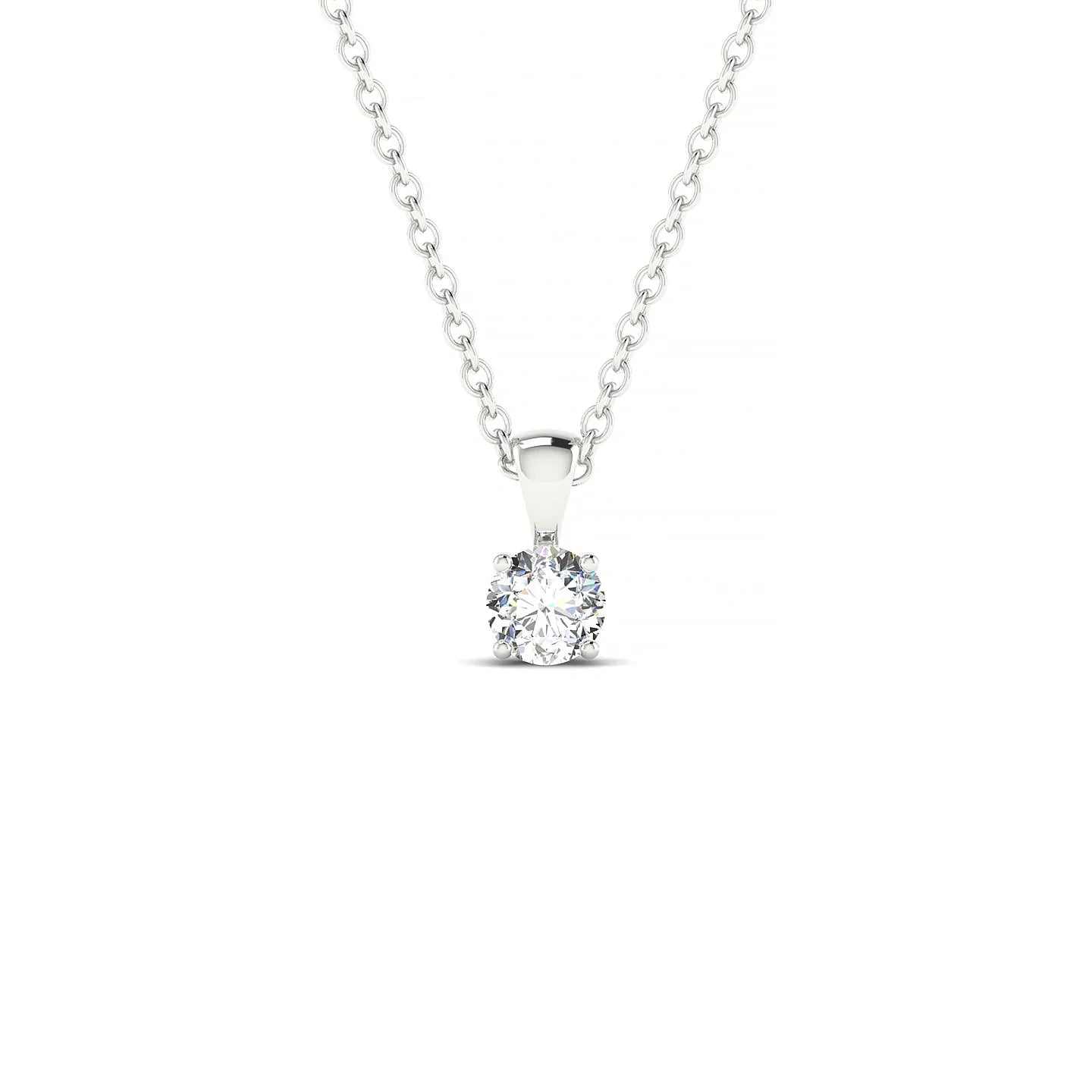 Reverse | 18k White Gold 3.7 mm Round Diamond Pendant