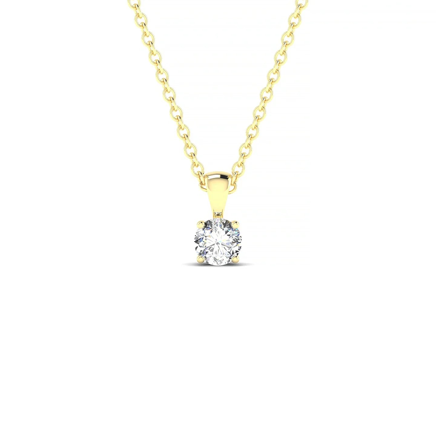 Reverse | 18k Yellow Gold 3.7 mm Round Diamond Pendant