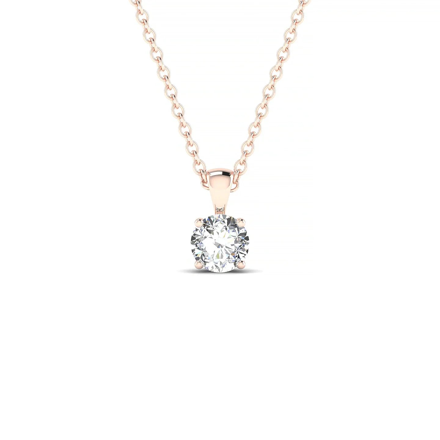 Reverse | 18k Rose Gold 4.2 mm Round Diamond Pendant