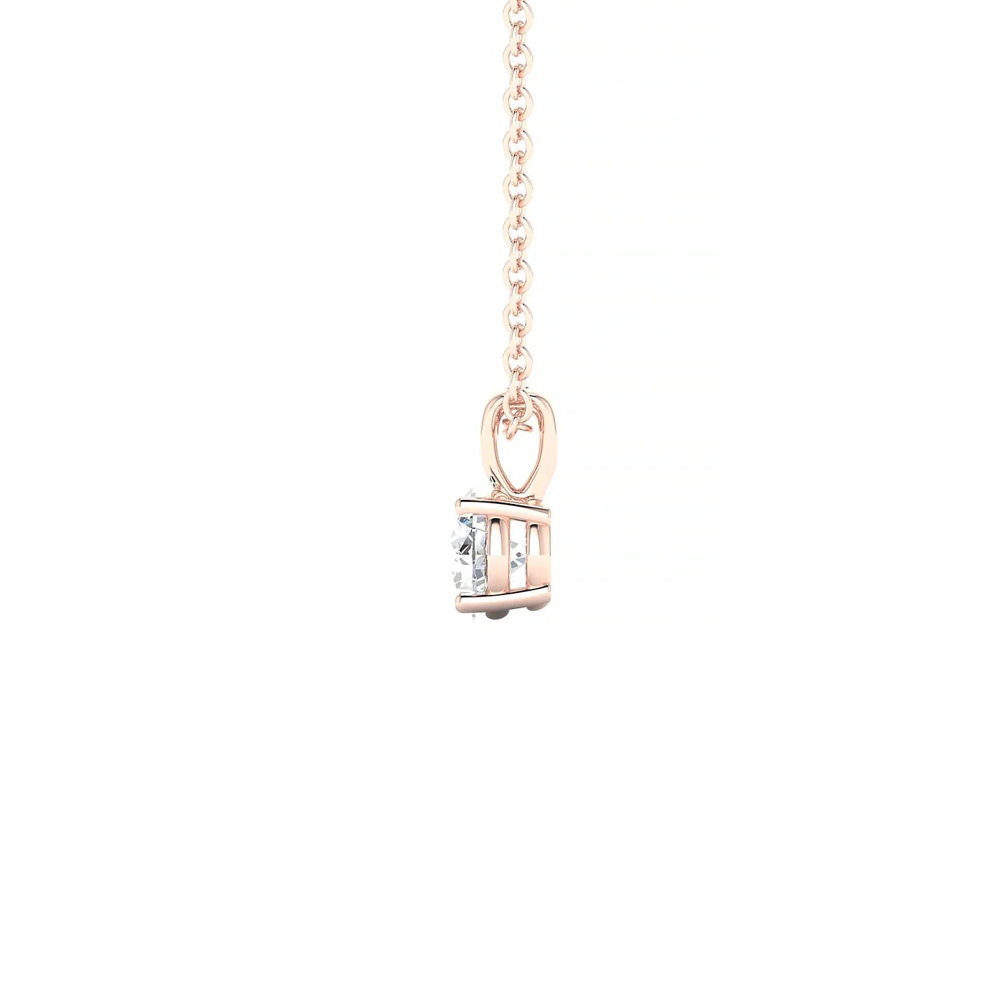 Reverse | 18k Rose Gold 4.2 mm Round Diamond Pendant
