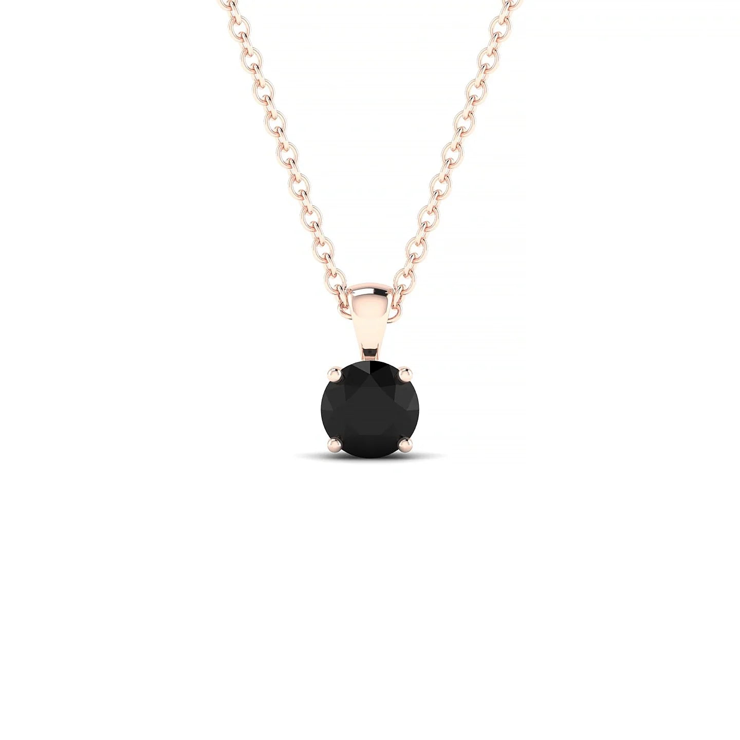 Reverse | 18k Rose Gold 4.5 mm Round Black Diamond Pendant