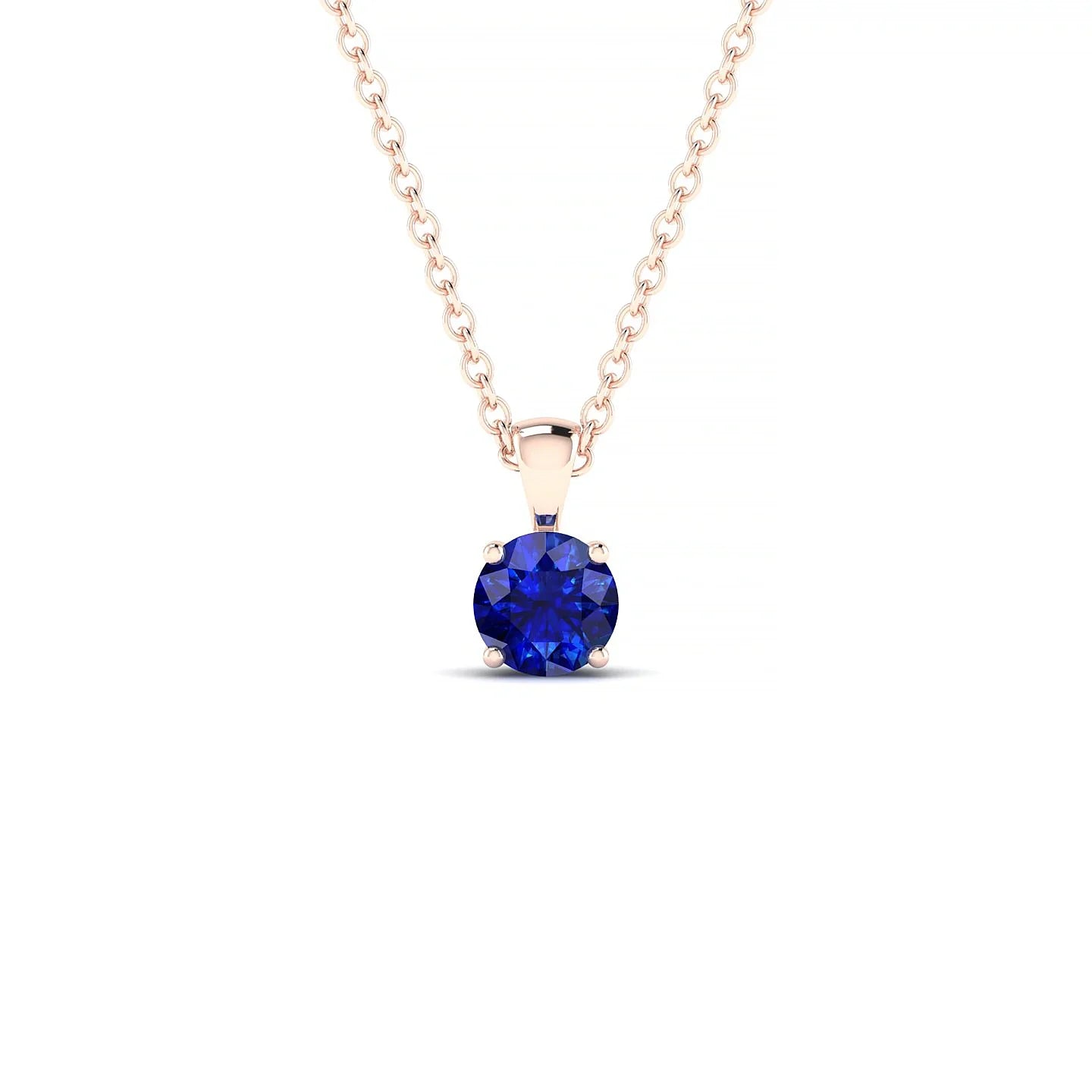 Reverse | 18k Rose Gold 4.5 mm Round Sapphire Pendant