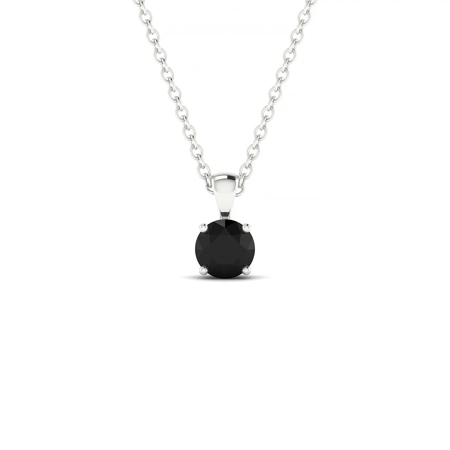 Reverse | 18k White Gold 4.5 mm Round Black Diamond Pendant