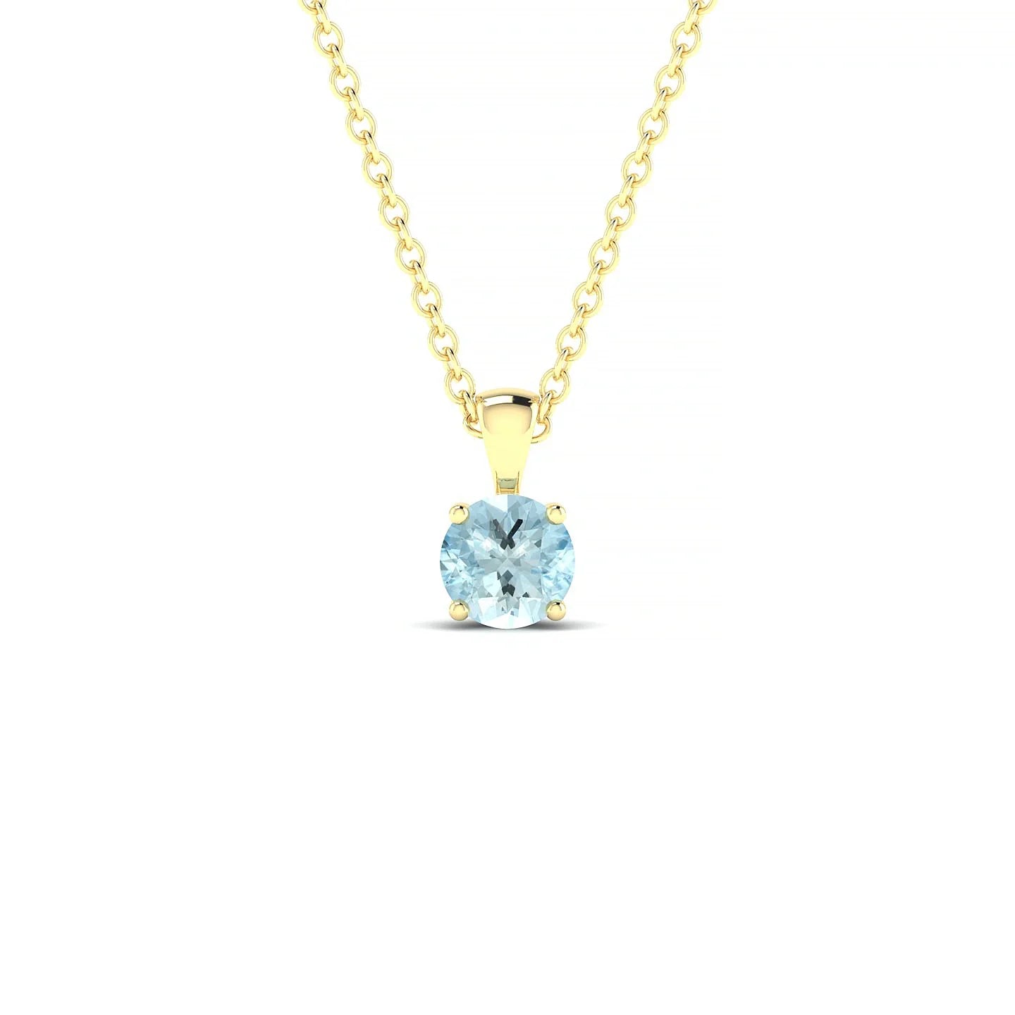 Reverse | 18k Yellow Gold 4.5 mm Round Aquamarine Pendant