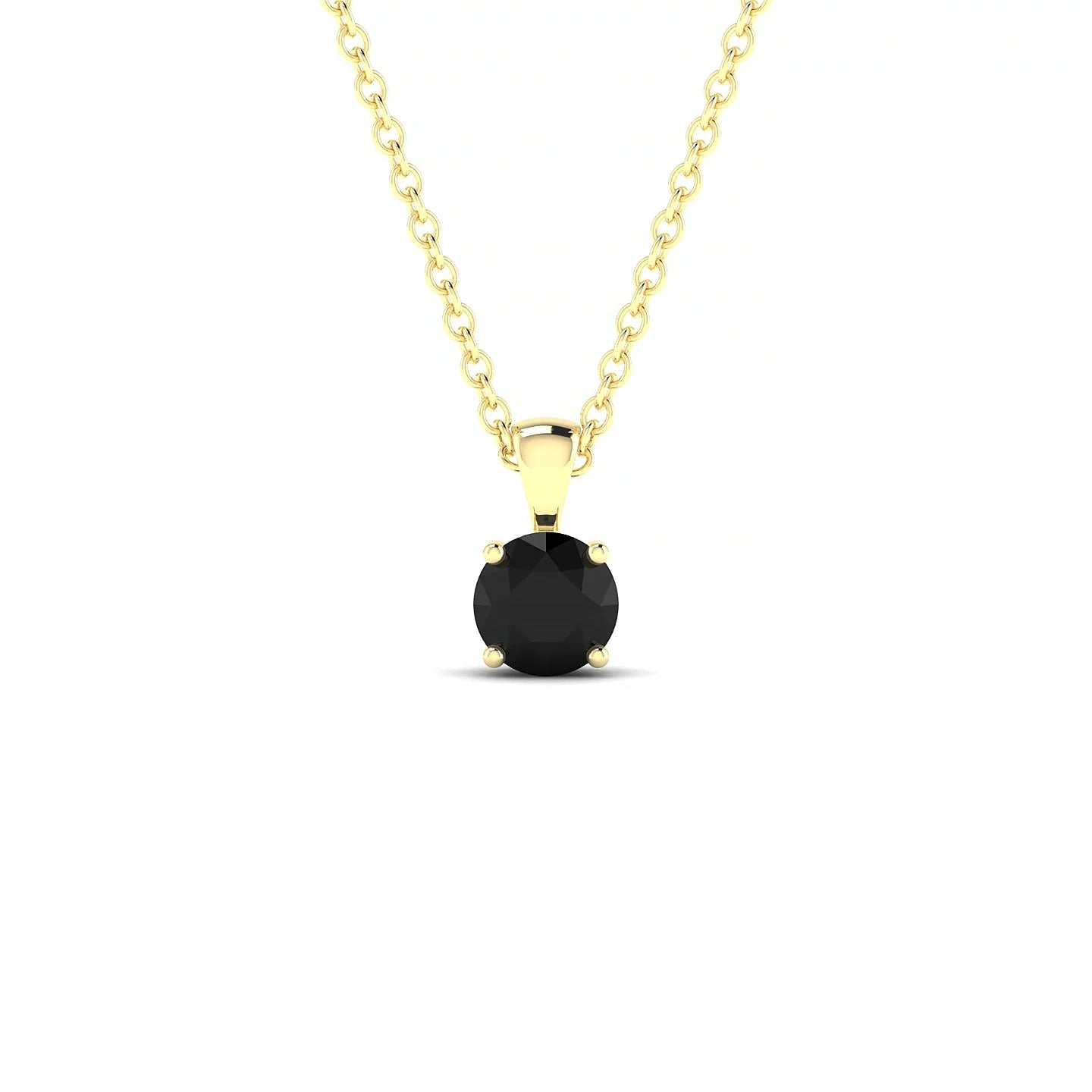 Reverse | 18k Yellow Gold 4.5 mm Round Black Diamond Pendant