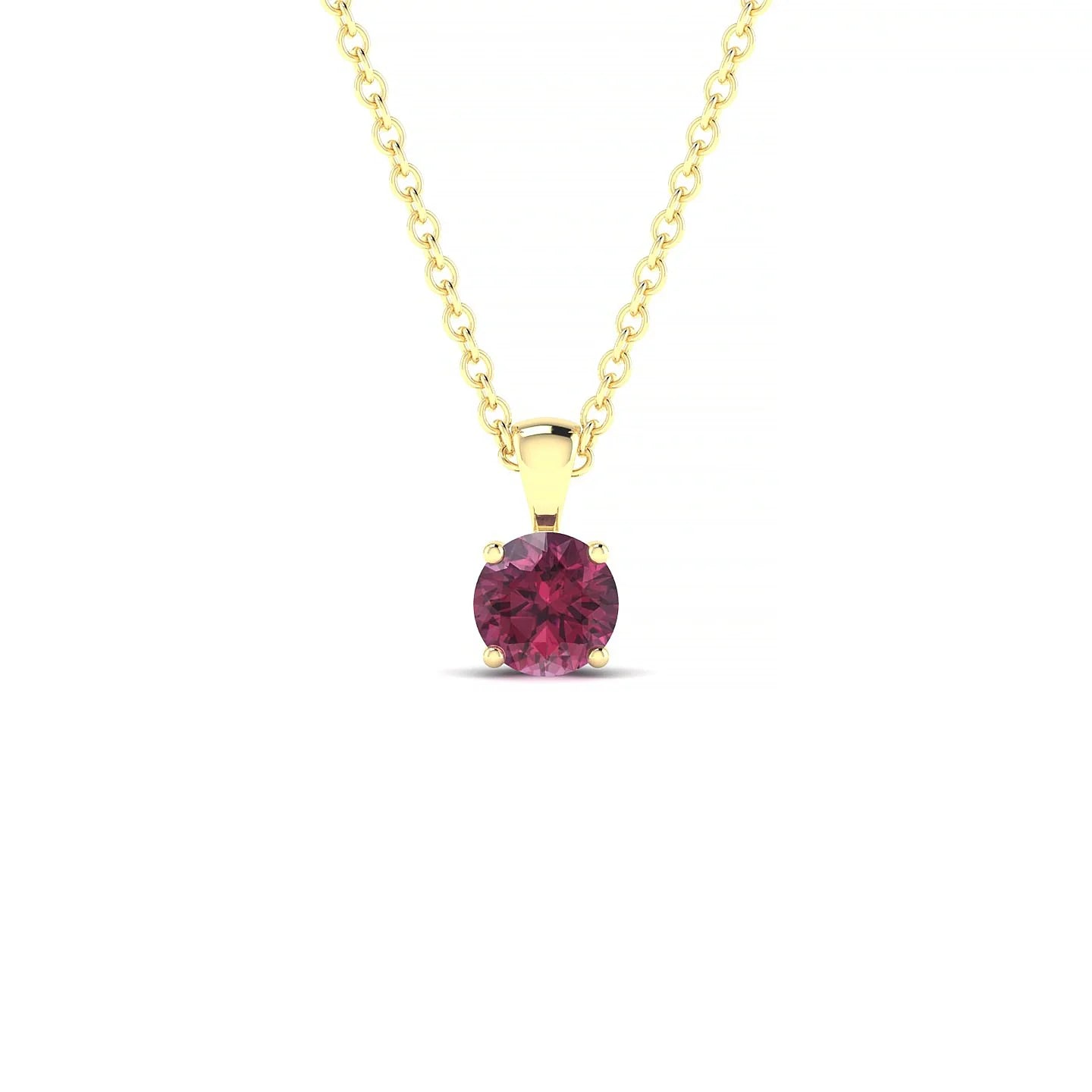 Reverse | 18k Yellow Gold 4.5 mm Round Rhodolite Pendant