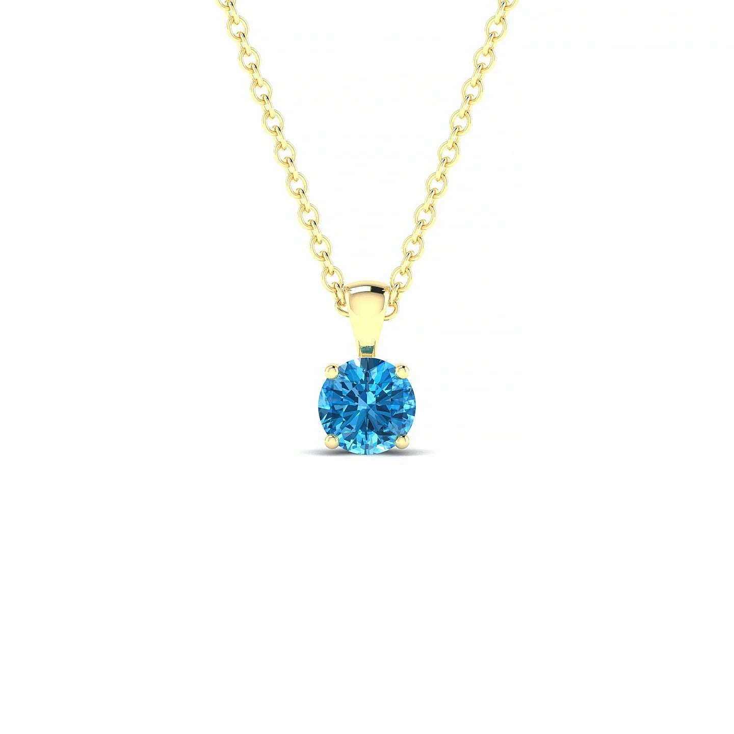 Reverse | 18k Yellow Gold 4.5 mm Round Topaz Pendant