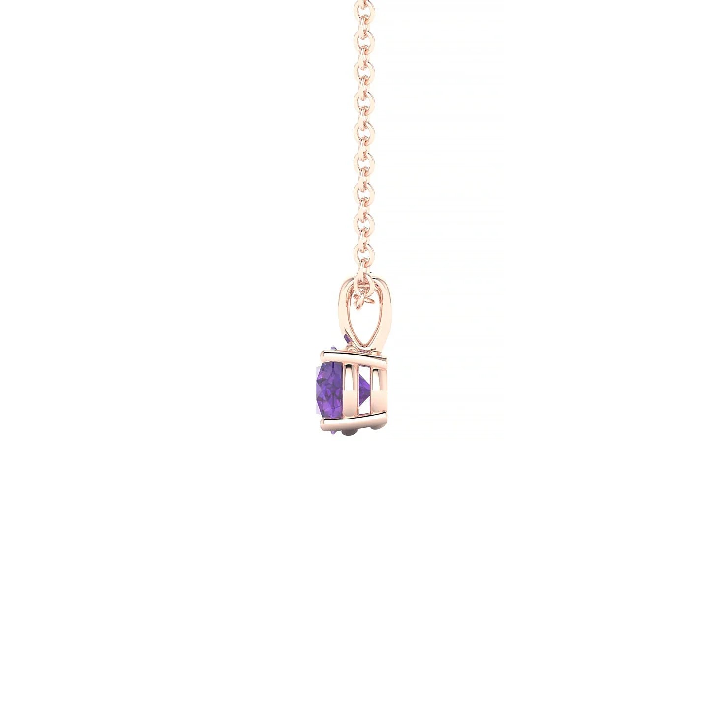 Reverse | 18k Rose Gold 4.5 mm Round Amethyst Pendant