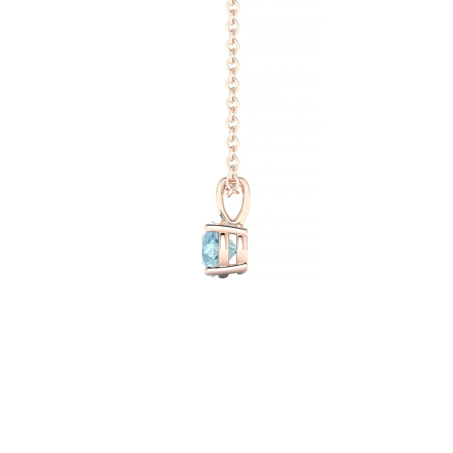 Reverse | 18k Rose Gold 4.5 mm Round Aquamarine Pendant